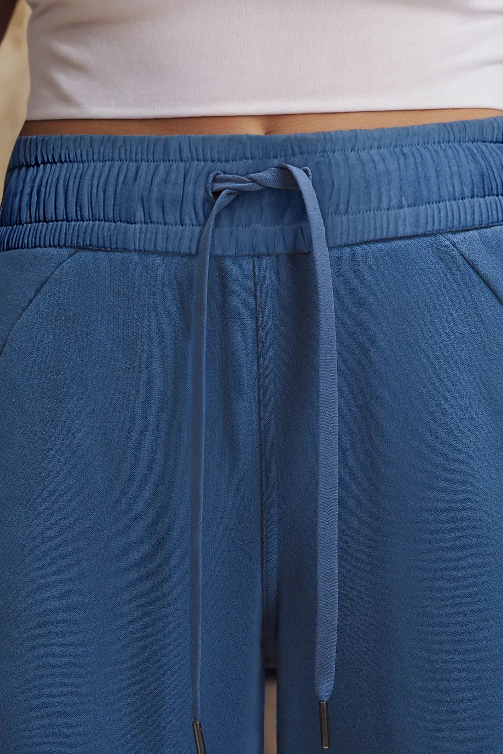 Drawstring Wide Leg Active Pants-BOTTOMS SIZES SMALL MEDIUM LARGE-[Adult]-[Female]-2022 Online Blue Zone Planet