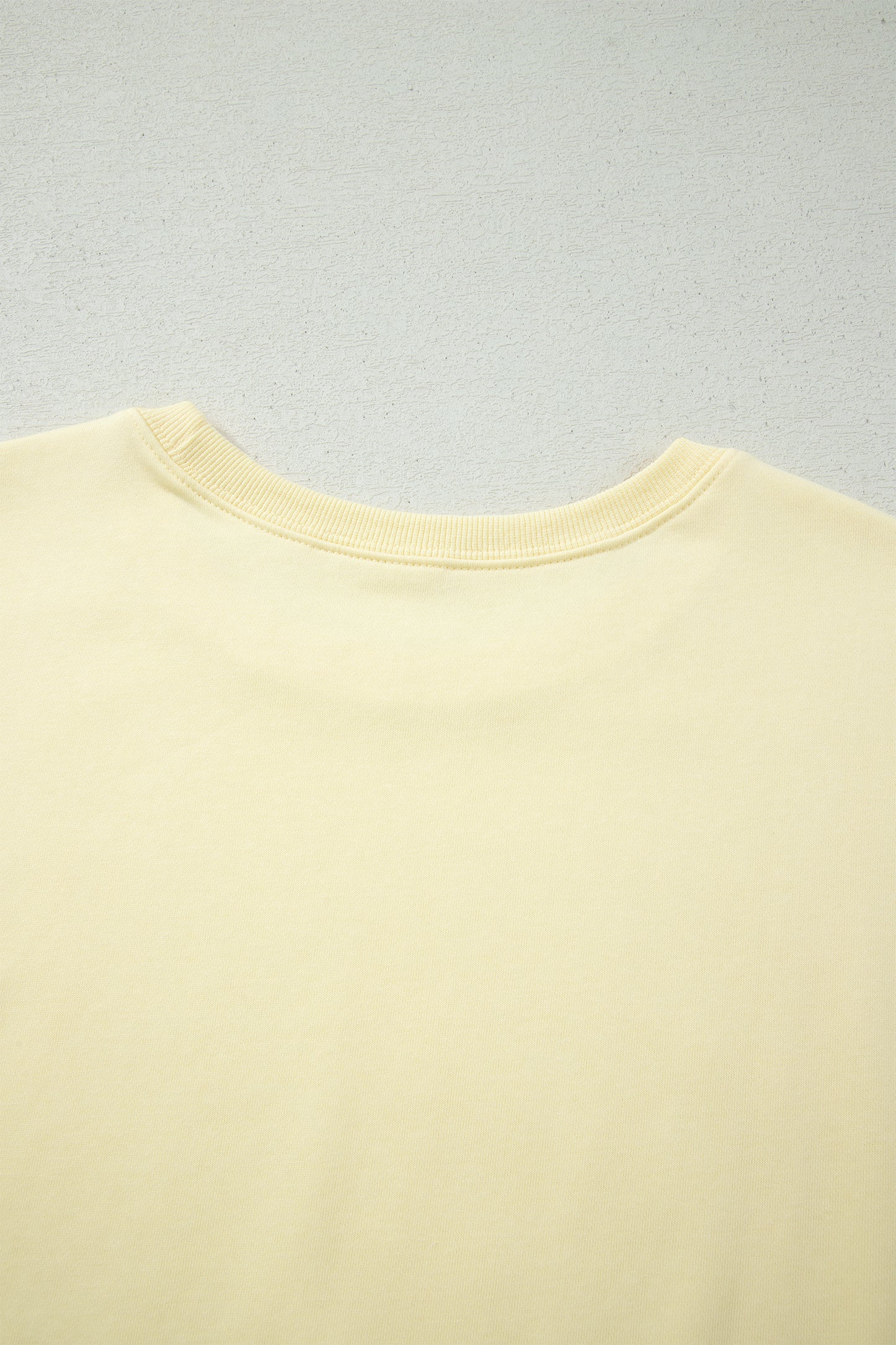 Yellow Cream Solid Color Tee Drawstring Shorts Comfy 2pcs Set-Two Piece Sets/Short Sets-[Adult]-[Female]-2022 Online Blue Zone Planet