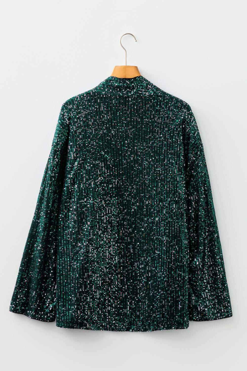 Evergreen Glitter Sequin Open Front Long Sleeve Top-Tops/Long Sleeve Tops-[Adult]-[Female]-2022 Online Blue Zone Planet