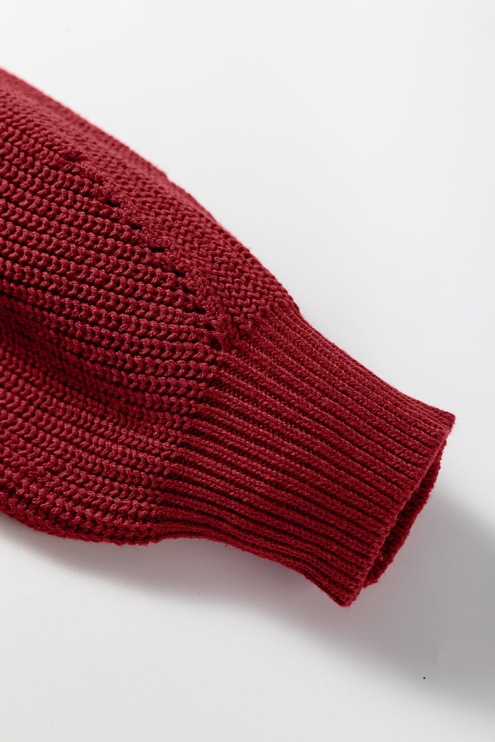 Red Dahlia Solid Color Front Seam Drop Shoulder Loose Sweater-TOPS / DRESSES-[Adult]-[Female]-2022 Online Blue Zone Planet