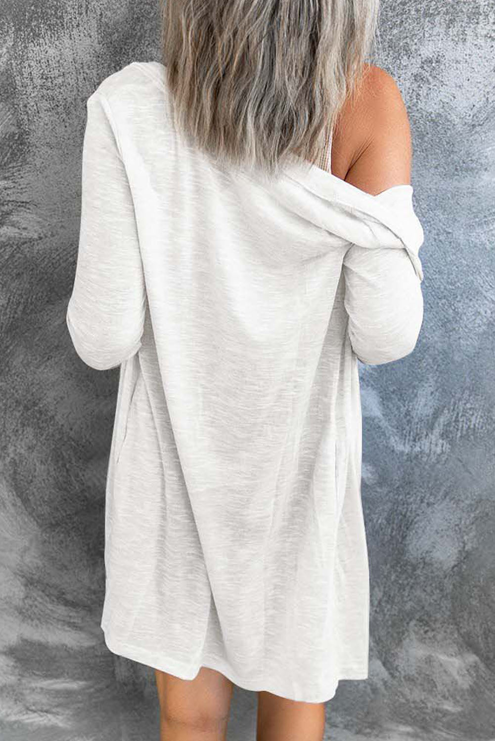 Solid Color Open-Front Buttons Cardigan-Sweaters & Cardigans/Cardigans-[Adult]-[Female]-2022 Online Blue Zone Planet