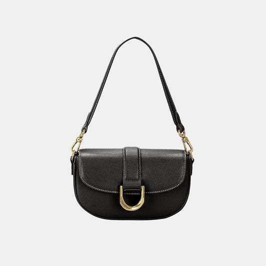 Blue Zone Planet | David Jones PU Leather Shoulder Bag-TOPS / DRESSES-[Adult]-[Female]-Black-One Size-2022 Online Blue Zone Planet