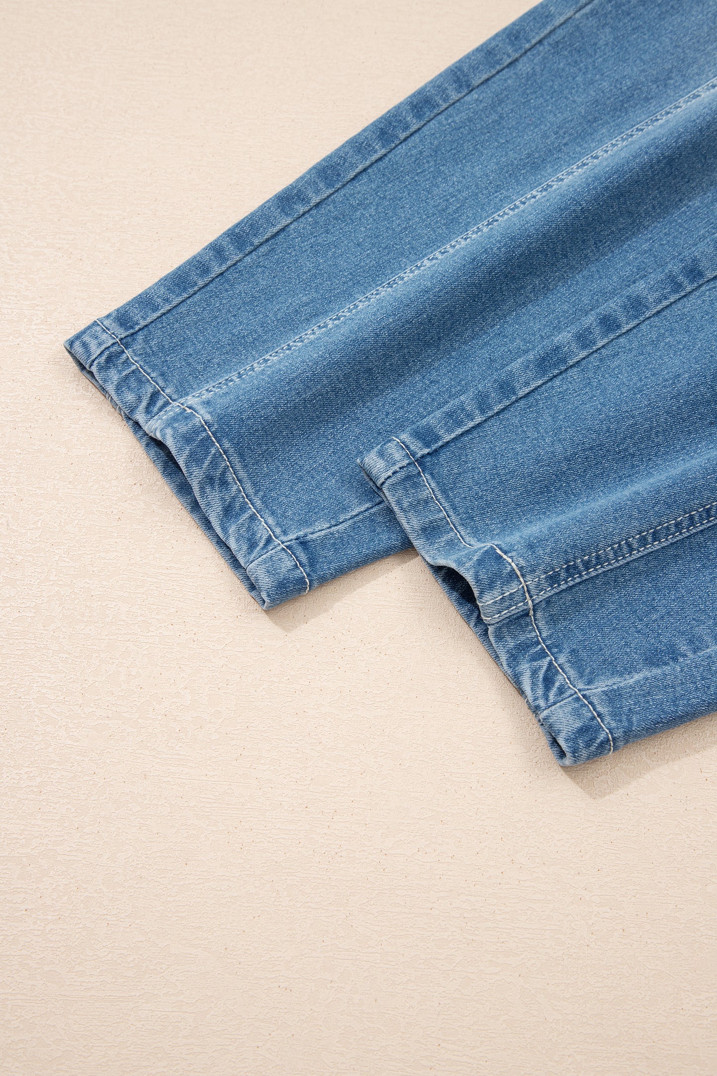 Sky Blue Medium Wash Cuffed Barrel Jeans-TOPS / DRESSES-[Adult]-[Female]-2022 Online Blue Zone Planet