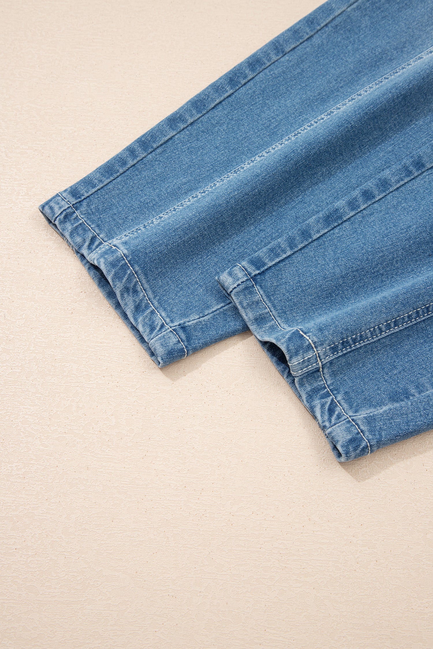 Sky Blue Medium Wash Cuffed Barrel Jeans-TOPS / DRESSES-[Adult]-[Female]-2022 Online Blue Zone Planet