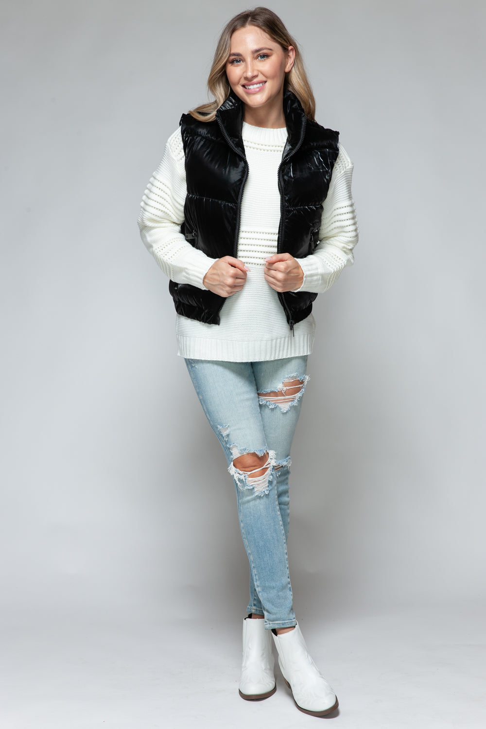 Snobbish Fine Fur Lining Quilted Vest-TOPS / DRESSES-[Adult]-[Female]-2022 Online Blue Zone Planet