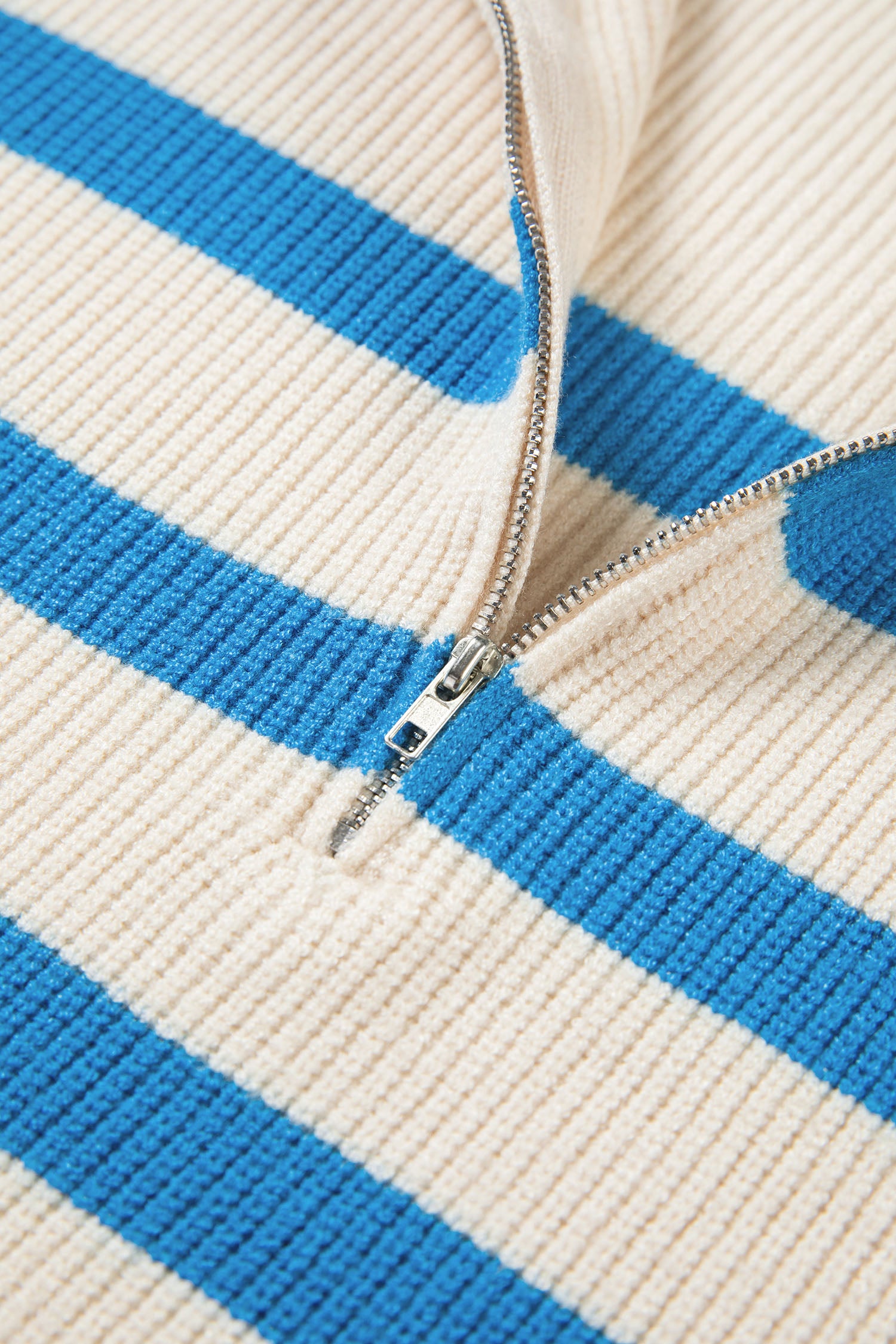 Light Blue Ribbed Half Zip Collared Sweater Vest-Sweaters & Cardigans/Sweater Vests-[Adult]-[Female]-2022 Online Blue Zone Planet