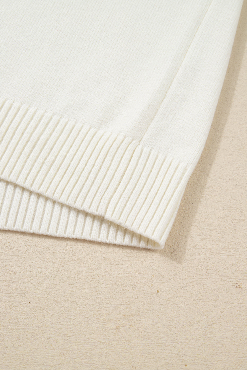 White Plaid Heart Embroidered Cuffed Drop Shoulder Crew Neck Sweater-TOPS / DRESSES-[Adult]-[Female]-2022 Online Blue Zone Planet