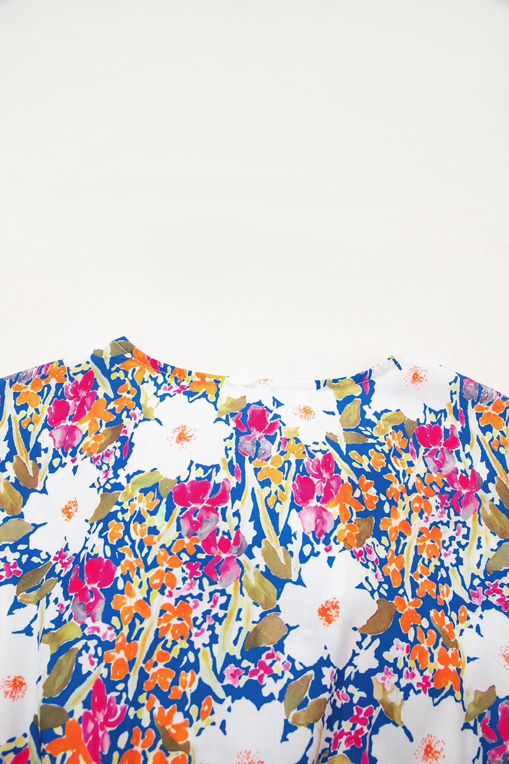 Rose Green Floral Print Bow Applique Slit Sleeveless Peplum Blouse-Tops/Blouses & Shirts-[Adult]-[Female]-2022 Online Blue Zone Planet