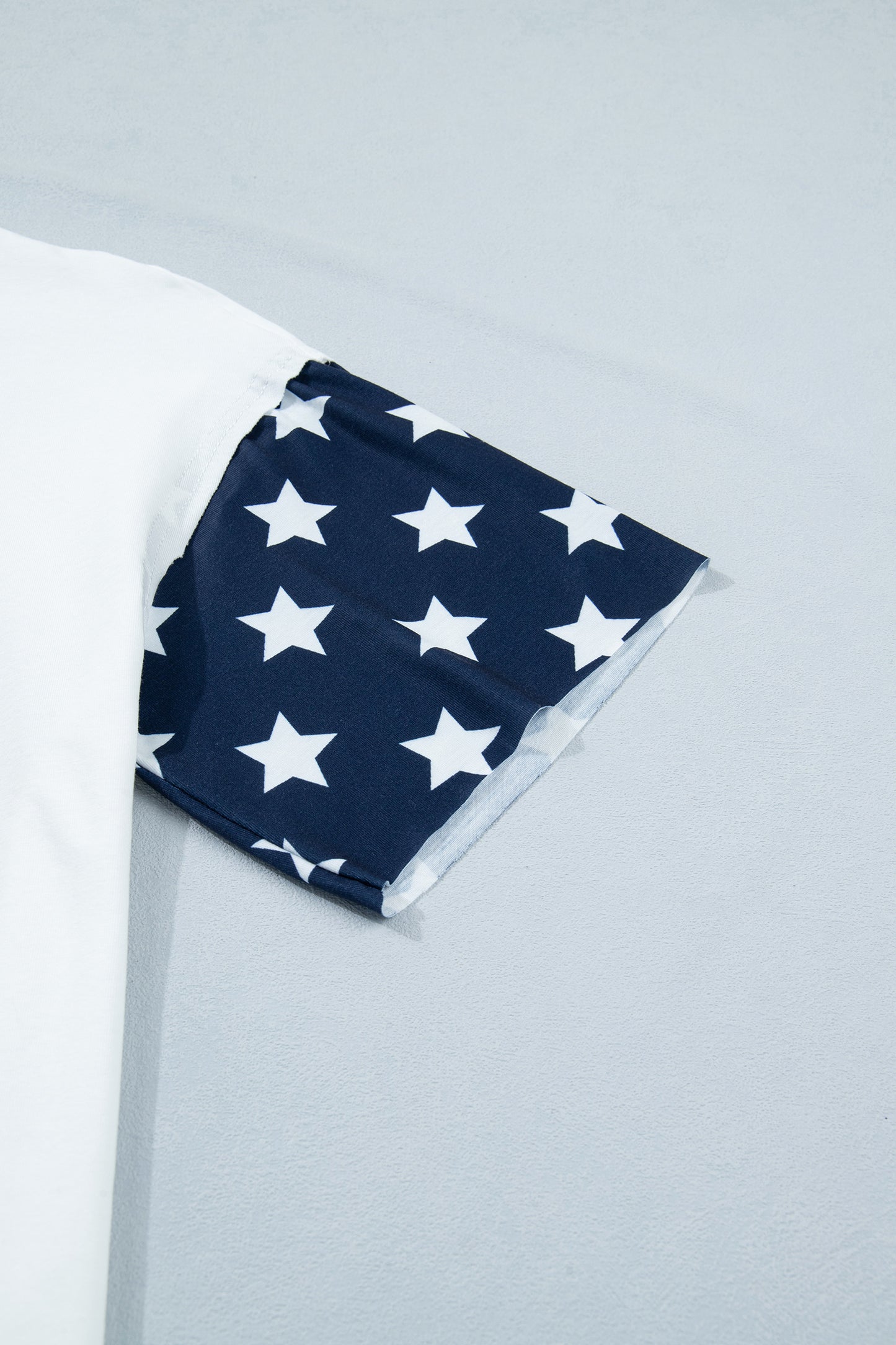 Jet Stream Flag Print Usa Graphic Patchwork Casual Tee-Tops/Tops & Tees-[Adult]-[Female]-2022 Online Blue Zone Planet