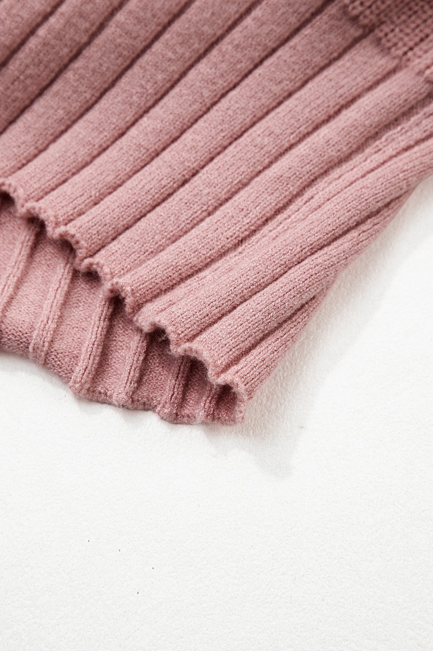 Light Pink Mixed Texture Knit Button V Neck Sweater Cardigan-TOPS / DRESSES-[Adult]-[Female]-2022 Online Blue Zone Planet