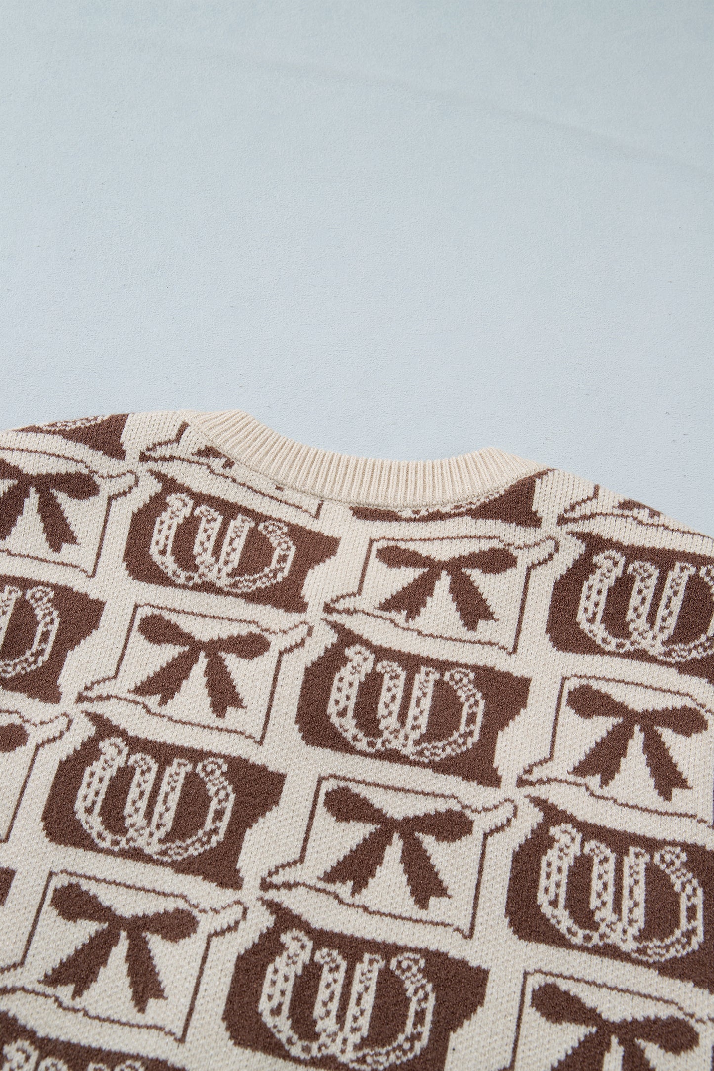 Brown Western Horseshoe Bow Pattern Button Front Sleeveless Knit Sweater-Sweaters & Cardigans/Sweater Vests-[Adult]-[Female]-2022 Online Blue Zone Planet