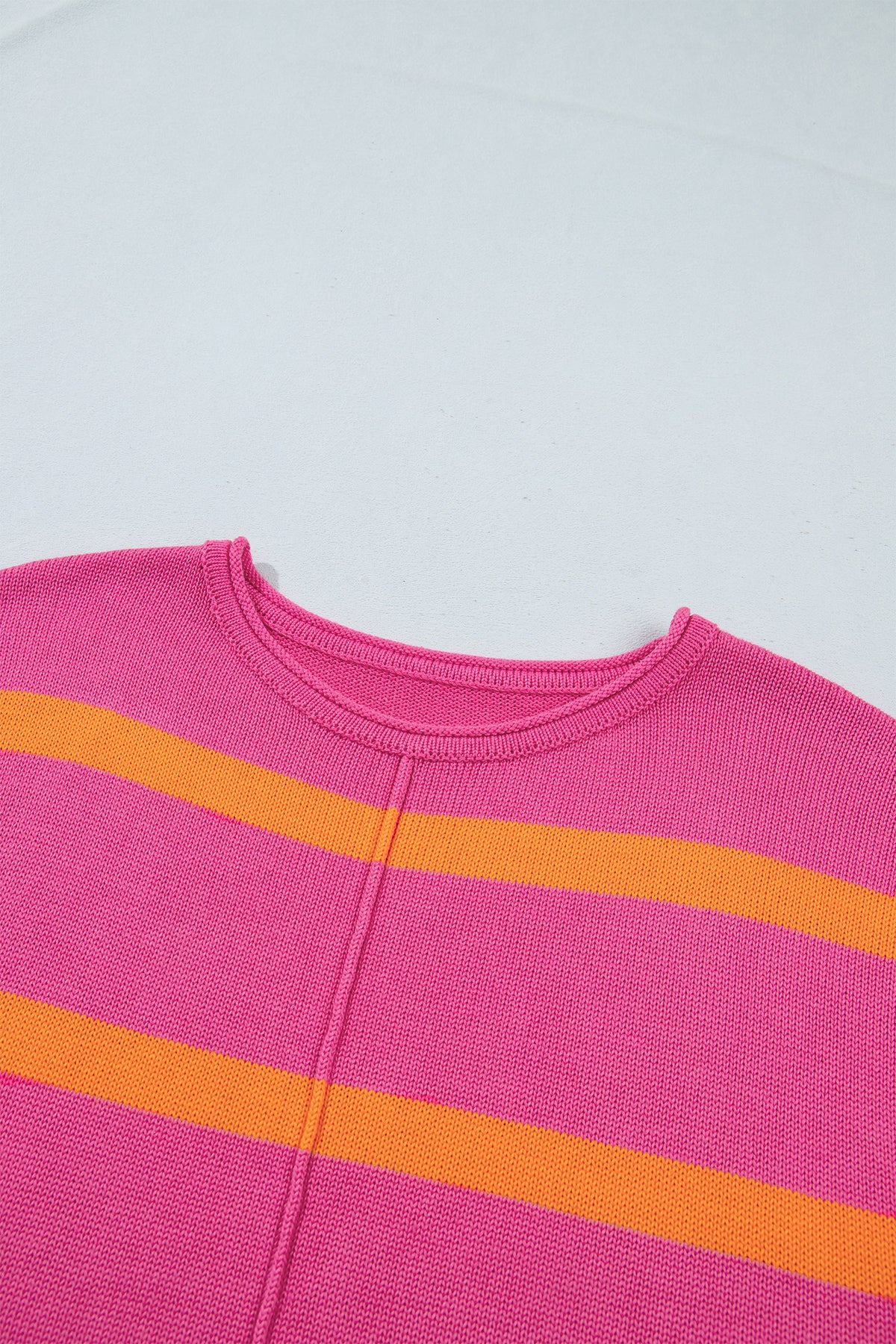 Rose Stripe Knit Western Short Sleeve Sweater-TOPS / DRESSES-[Adult]-[Female]-2022 Online Blue Zone Planet