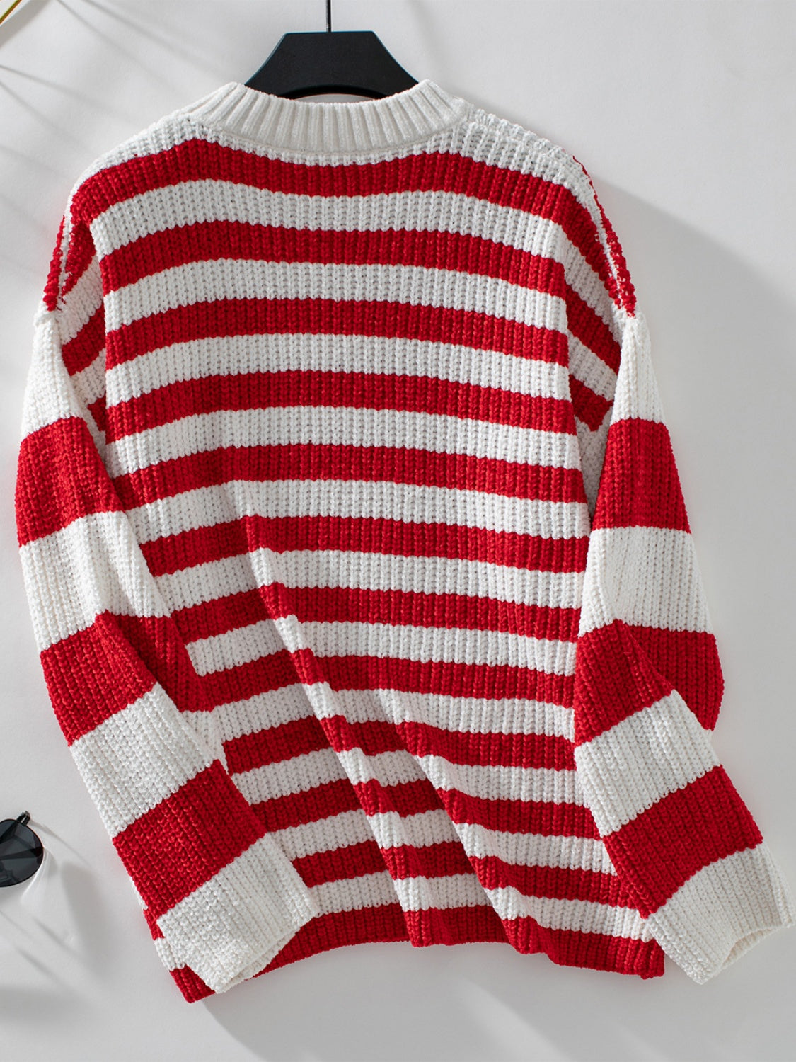 Striped Round Neck Long Sleeve Sweater-TOPS / DRESSES-[Adult]-[Female]-2022 Online Blue Zone Planet