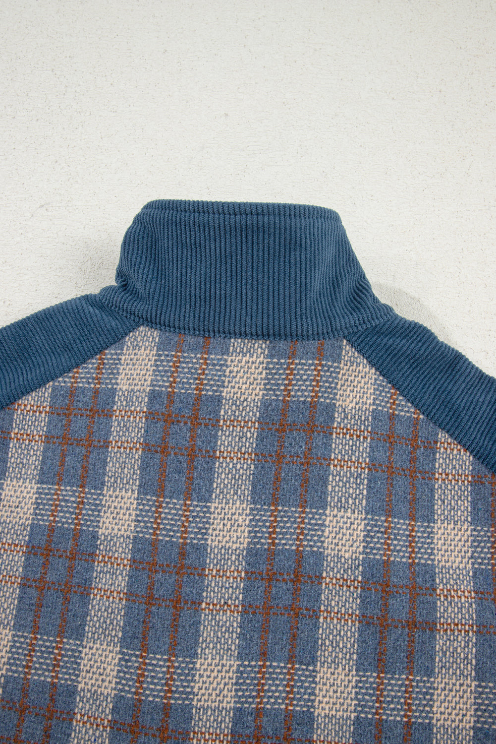 Gray Plaid Corduroy Patchwork Collared Zip Up Snap Button Jacket-Outerwear/Plaid Shackets-[Adult]-[Female]-2022 Online Blue Zone Planet