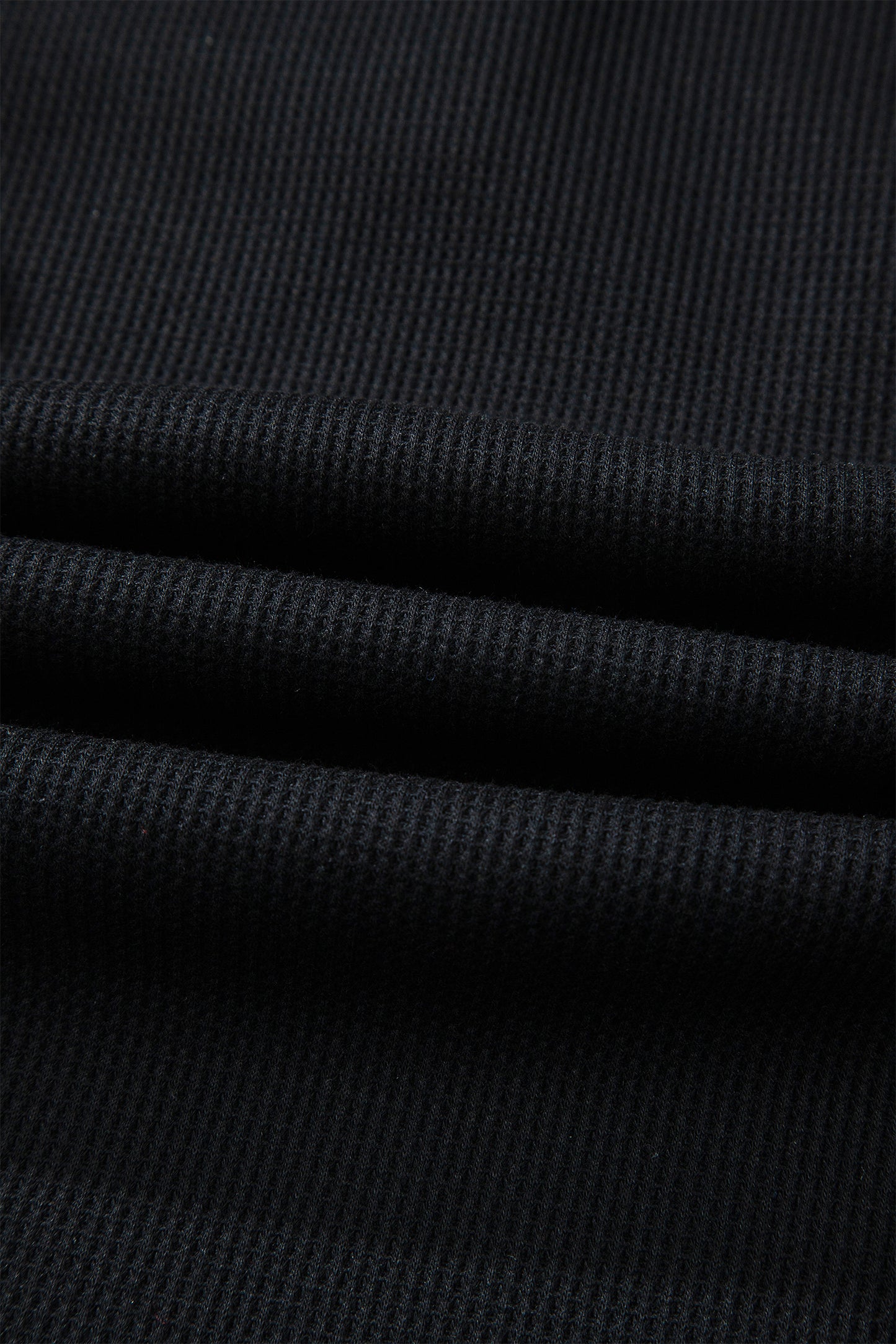 Black Waffle Knit Denim Contrast Trim Patchwork Button Polo Tee Dress-TOPS / DRESSES-[Adult]-[Female]-2022 Online Blue Zone Planet