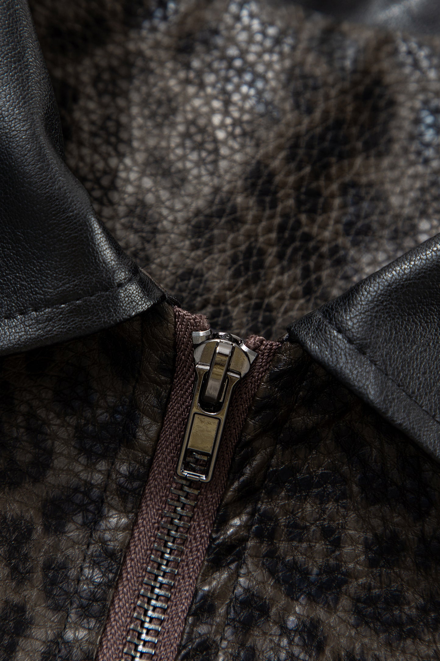 Multicolour Leopard Print Colorblock Collar Metal Placket Jacket-Outerwear/Jackets-[Adult]-[Female]-2022 Online Blue Zone Planet