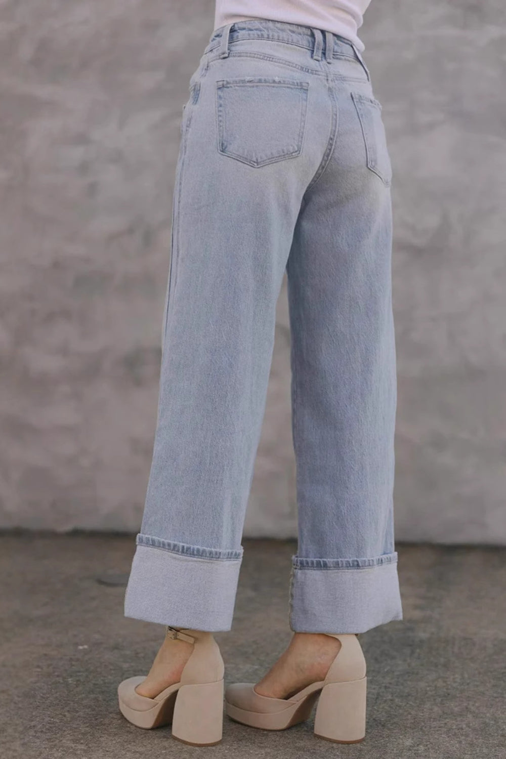 Straight Leg Jeans with Pockets-BOTTOM SIZES SMALL MEDIUM LARGE-[Adult]-[Female]-2022 Online Blue Zone Planet