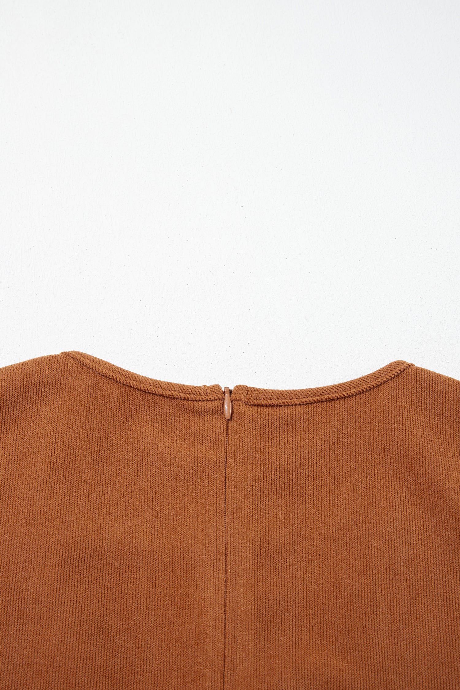 Cinnamon Solid Color Tie V Neck Sleeveless Corduroy Romper-Bottoms/Jumpsuits & Rompers-[Adult]-[Female]-2022 Online Blue Zone Planet