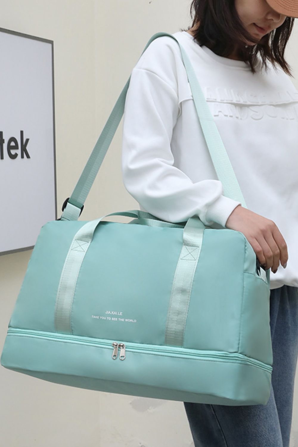 Nylon Dry and Wet Separation Travel Bag-HANDBAGS-[Adult]-[Female]-Tiffany Blue-One Size-2022 Online Blue Zone Planet