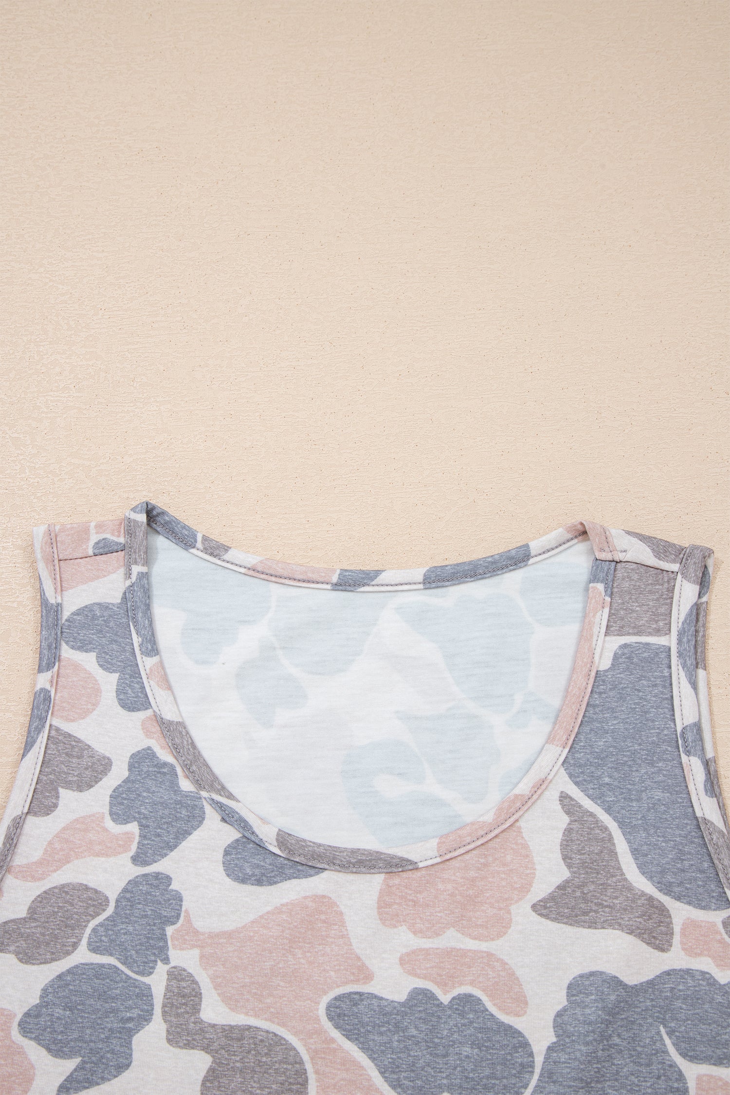 Multicolour Retro Camouflage Print Oversize Tank Top-Tops/Tank Tops-[Adult]-[Female]-2022 Online Blue Zone Planet
