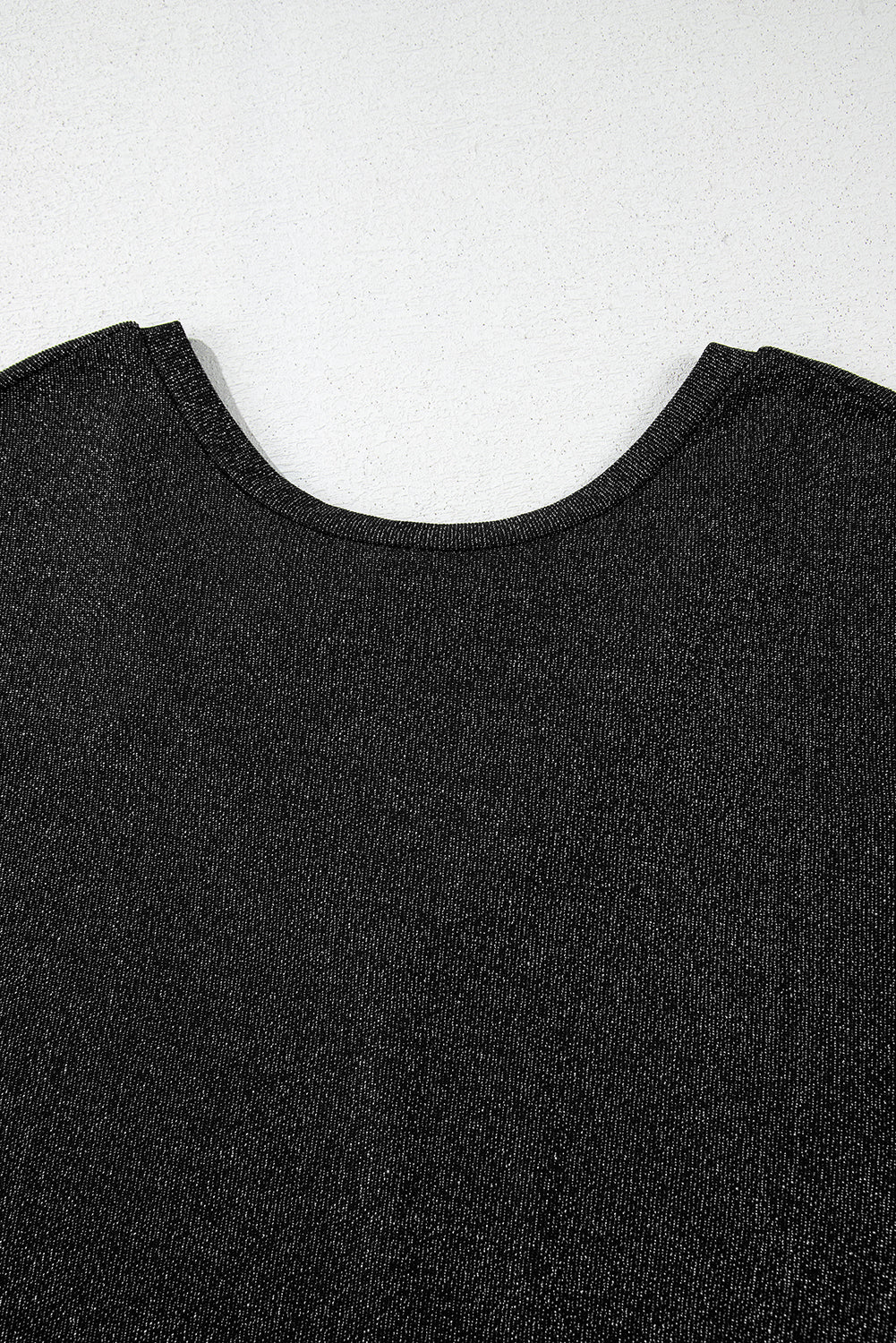 Black Bow Decor Glittery Short Sleeve Top-Tops/Tops & Tees-[Adult]-[Female]-2022 Online Blue Zone Planet