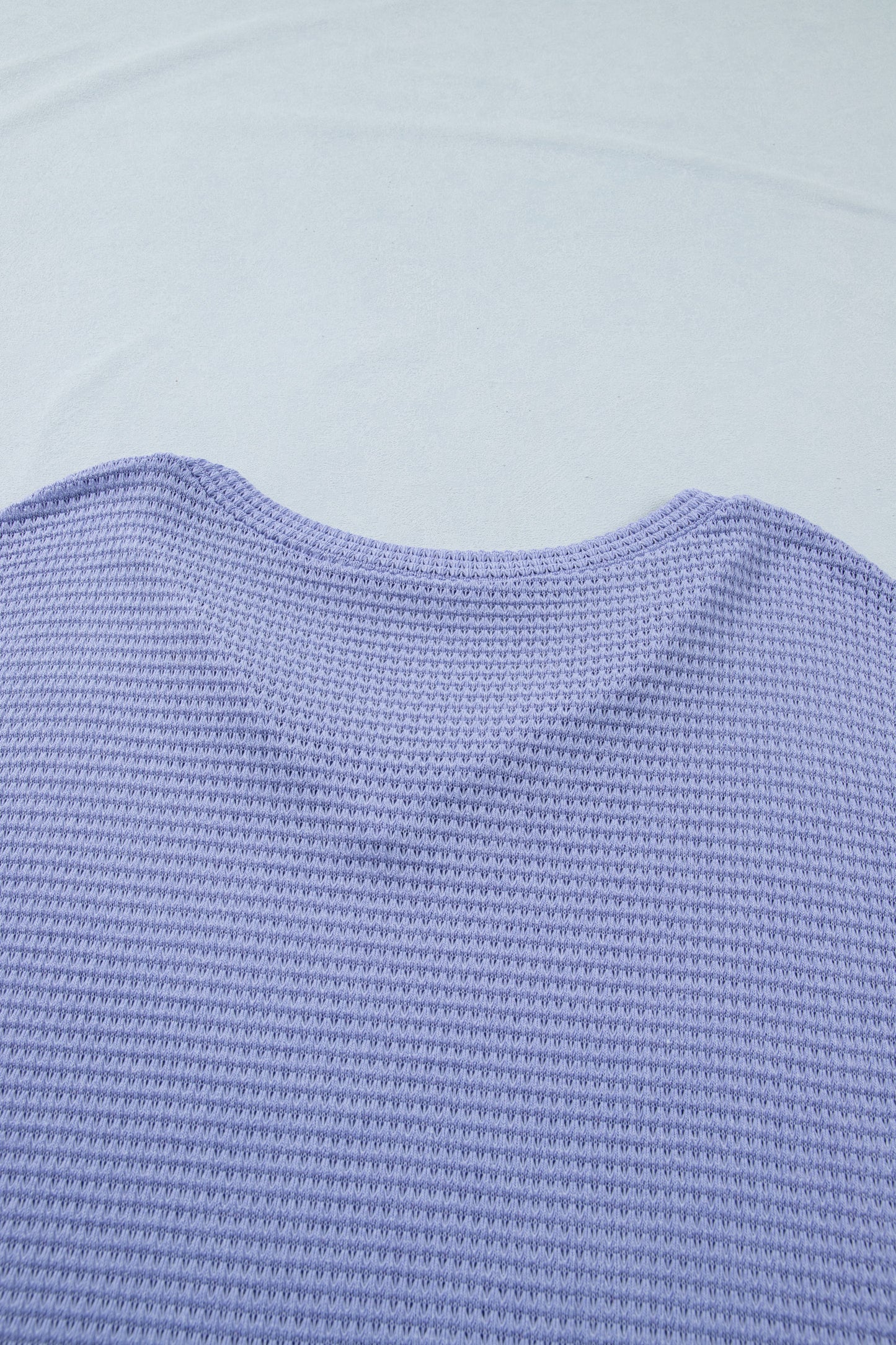 Wisteria V Neck Short Sleeve Plus Size Waffle Knit Top-Plus Size/Plus Size Tops/Plus Size Tops & Tees-[Adult]-[Female]-2022 Online Blue Zone Planet