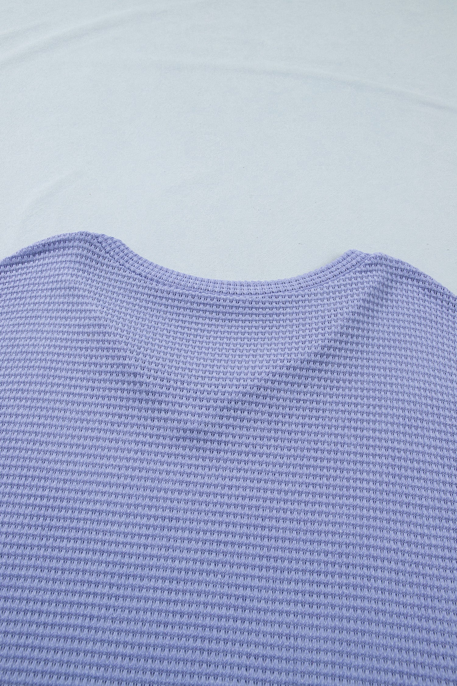 Wisteria V Neck Short Sleeve Plus Size Waffle Knit Top-Plus Size/Plus Size Tops/Plus Size Tops & Tees-[Adult]-[Female]-2022 Online Blue Zone Planet
