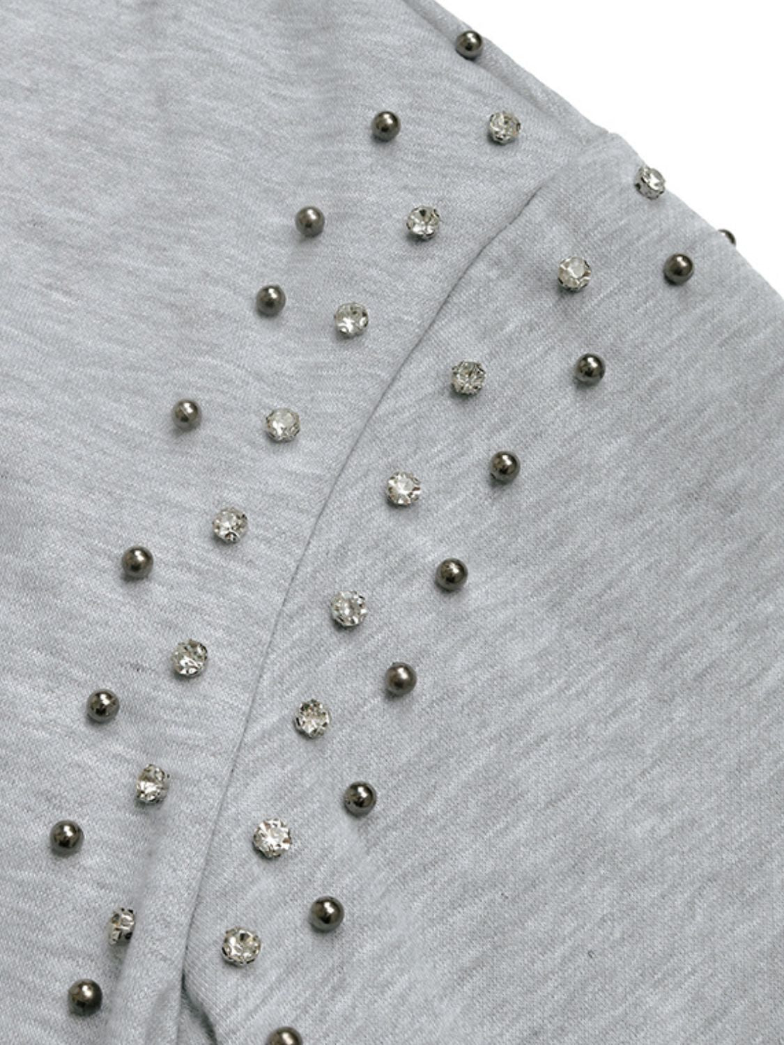 Perfee Rhinestone Zip Up Long Sleeve Hoodie-TOPS / DRESSES-[Adult]-[Female]-2022 Online Blue Zone Planet