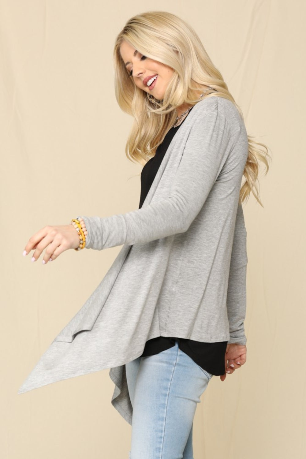 Celeste Full Size Open Front Knit Cardigan-TOPS / DRESSES-[Adult]-[Female]-2022 Online Blue Zone Planet