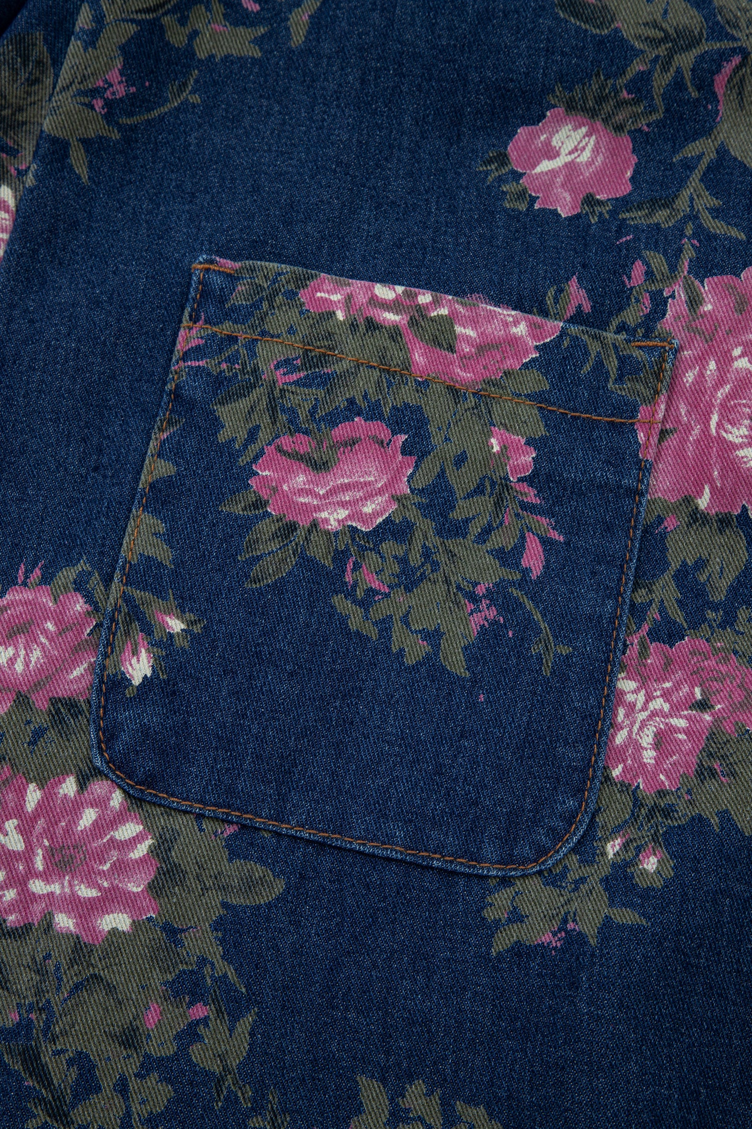 Blue Beau Floral Print Pleated High Waist Wide Leg Denim Jumpsuit-Bottoms/Jumpsuits & Rompers-[Adult]-[Female]-2022 Online Blue Zone Planet