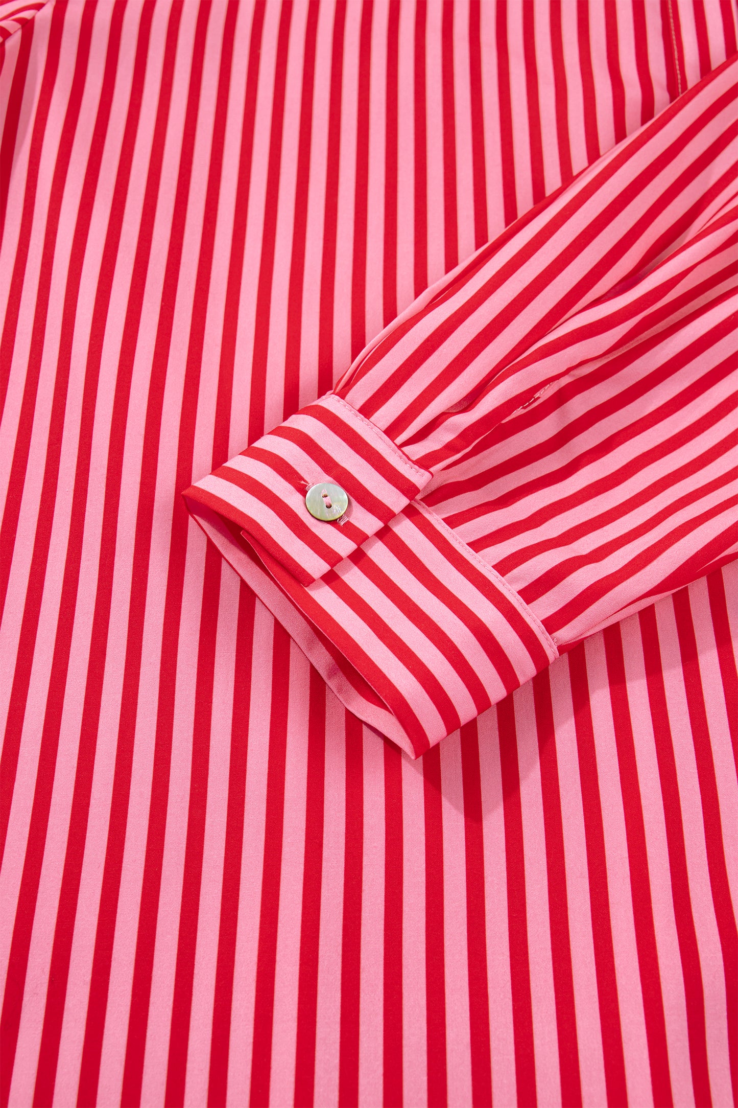 Red Stripe Button-Up Shirt Long Sleeve Patch Pocket Casual Shirt-Tops/Blouses & Shirts-[Adult]-[Female]-2022 Online Blue Zone Planet