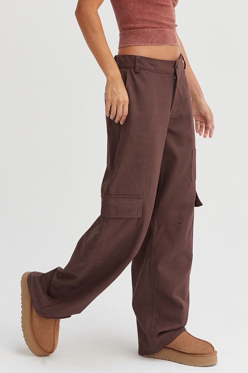 Blue Zone Planet | HYFVE Elastic Waist Wide-Leg Cargo Pants-BOTTOMS SIZES SMALL MEDIUM LARGE-[Adult]-[Female]-2022 Online Blue Zone Planet