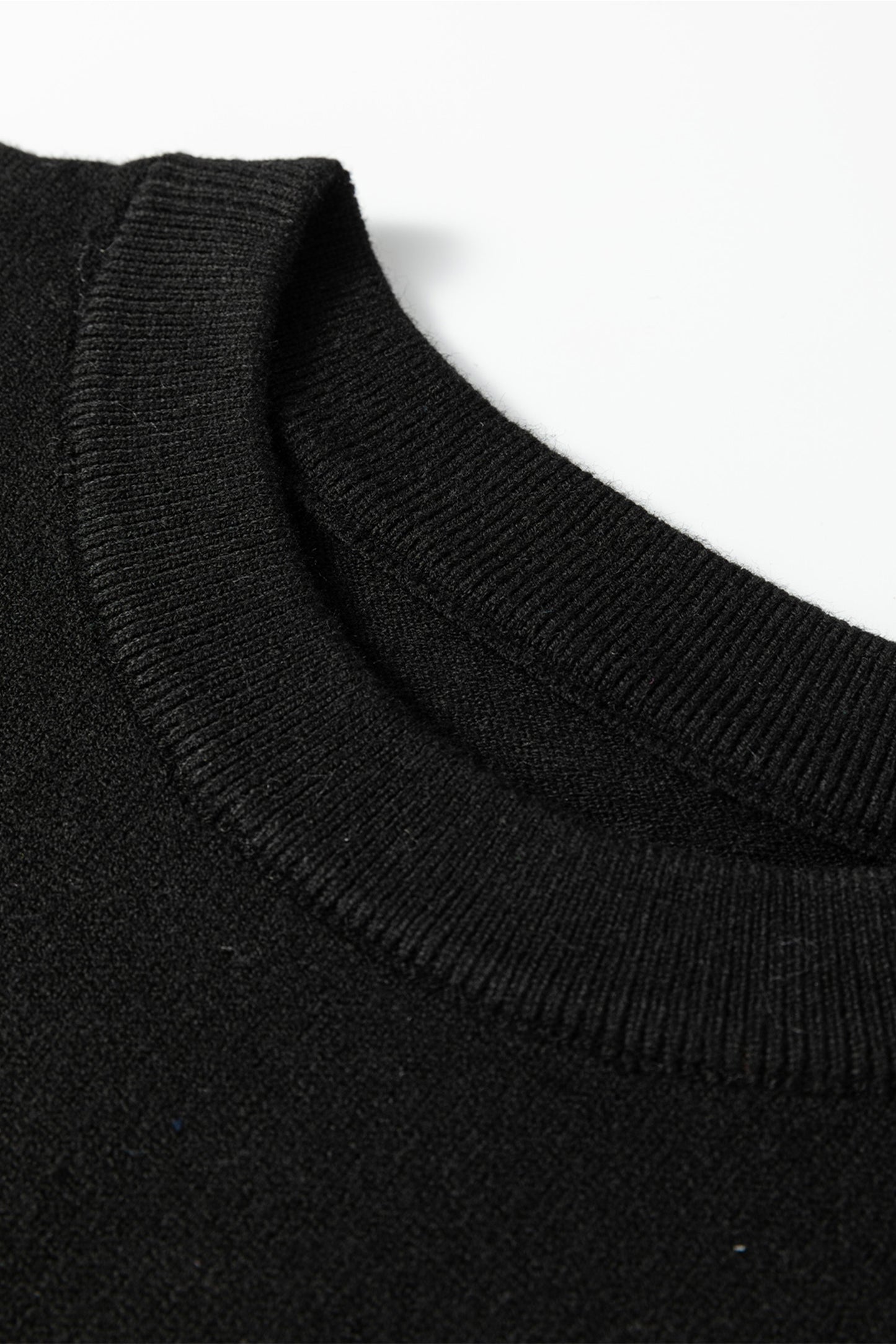 Black Solid Color Crew Neck Knit Cap Sleeve Sweater-TOPS / DRESSES-[Adult]-[Female]-2022 Online Blue Zone Planet