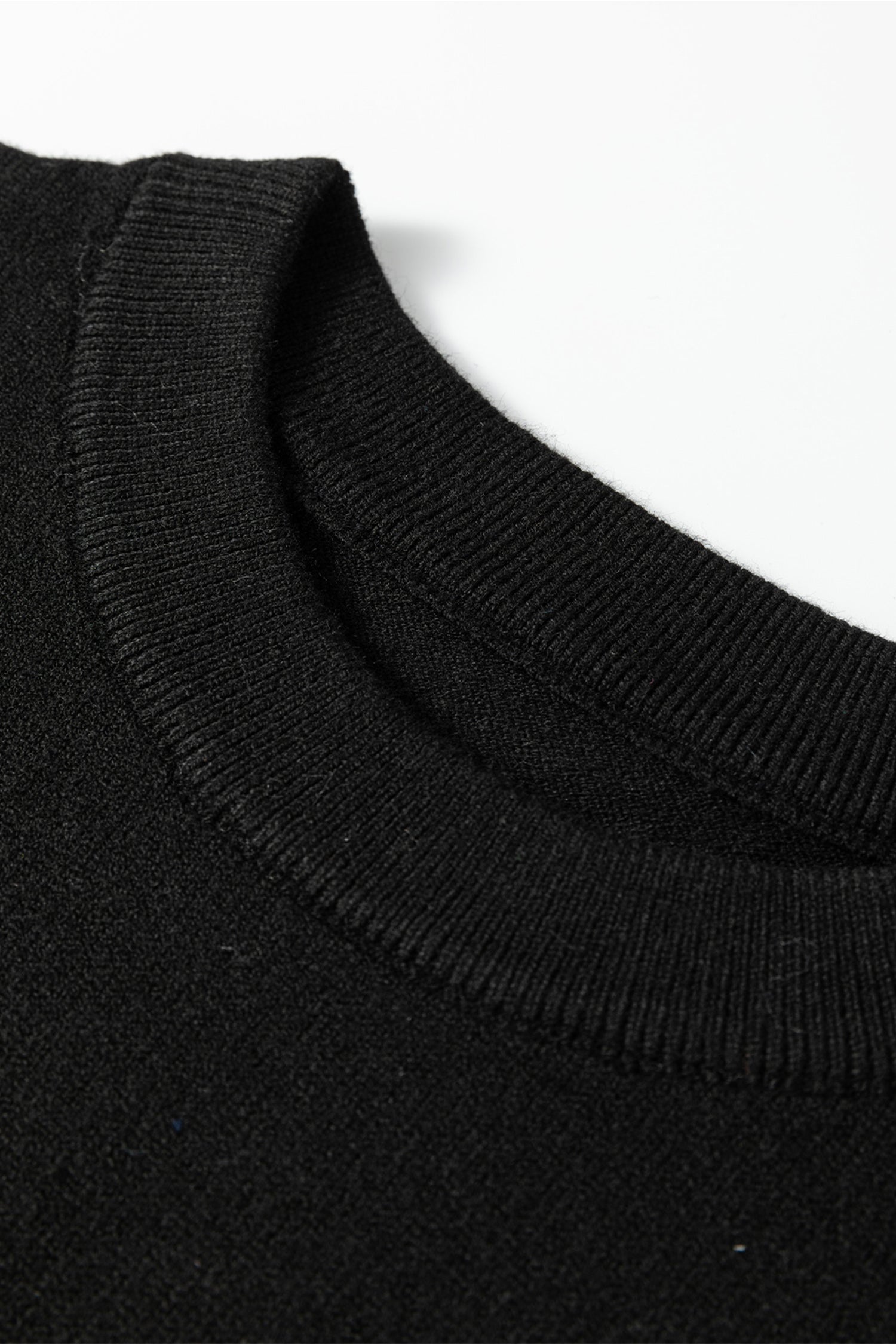 Black Solid Color Crew Neck Knit Cap Sleeve Sweater-TOPS / DRESSES-[Adult]-[Female]-2022 Online Blue Zone Planet