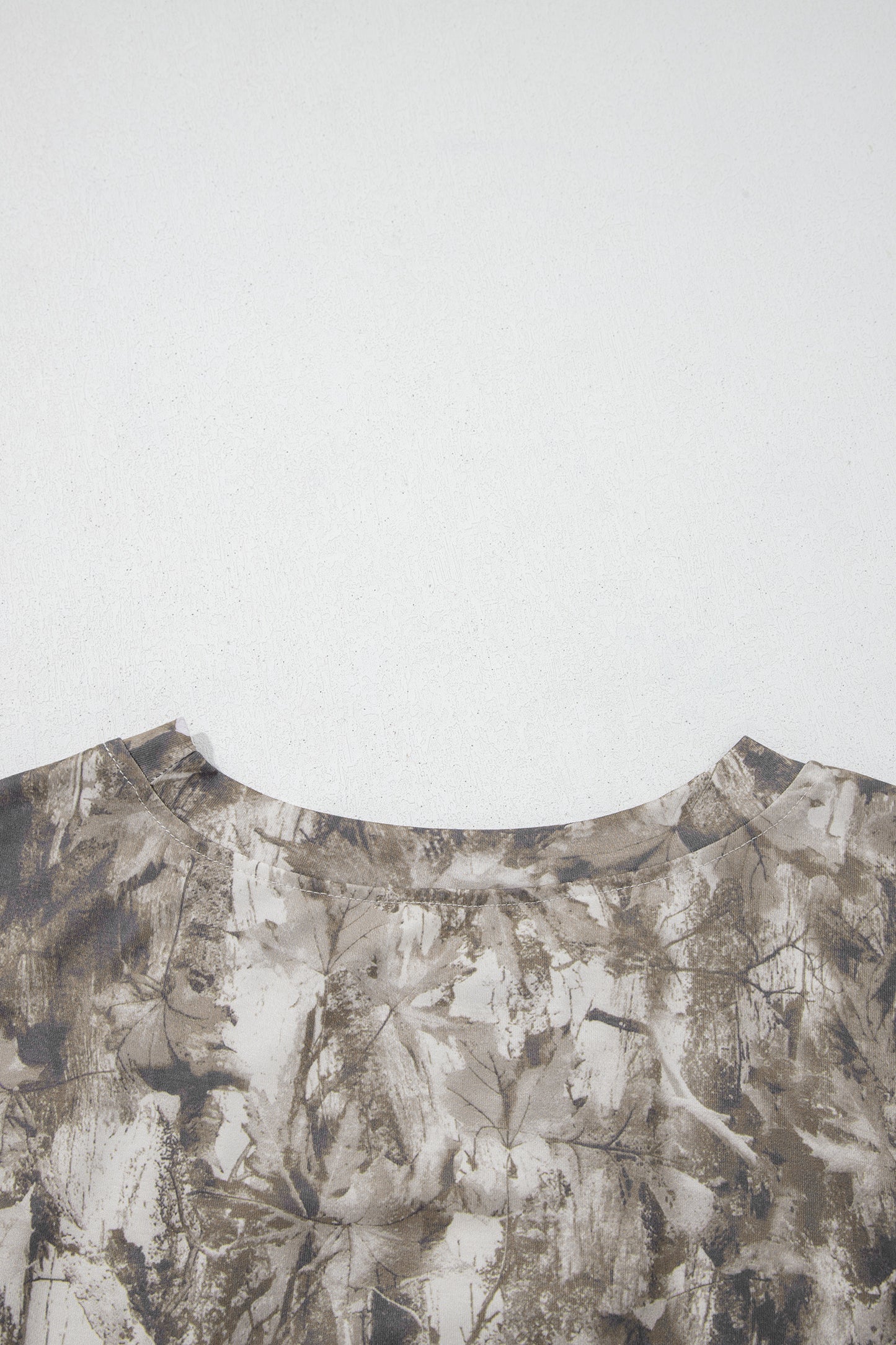 Khaki Plus Size Woodland Camouflage Print T Shirt-Plus Size/Plus Size Tops/Plus Size Tops & Tees-[Adult]-[Female]-2022 Online Blue Zone Planet