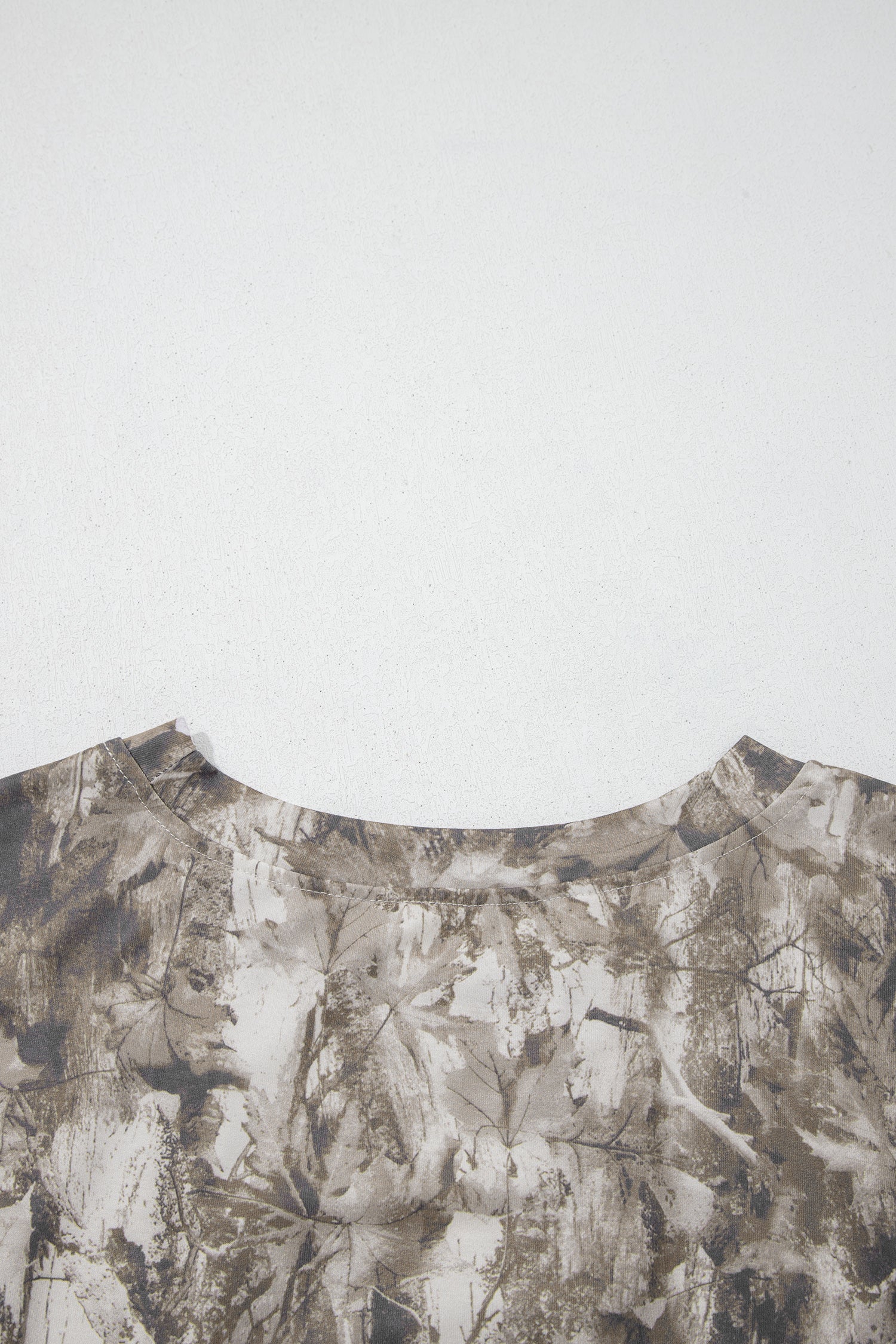 Khaki Plus Size Woodland Camouflage Print T Shirt-Plus Size/Plus Size Tops/Plus Size Tops & Tees-[Adult]-[Female]-2022 Online Blue Zone Planet