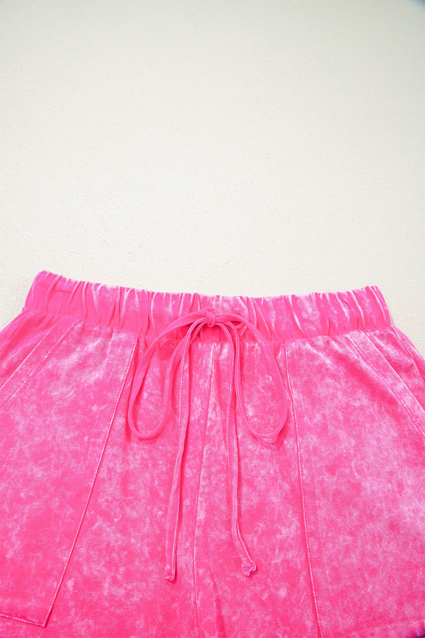 Rose Red Mineral Wash Cotton Short Set-Two Piece Sets/Short Sets-[Adult]-[Female]-2022 Online Blue Zone Planet