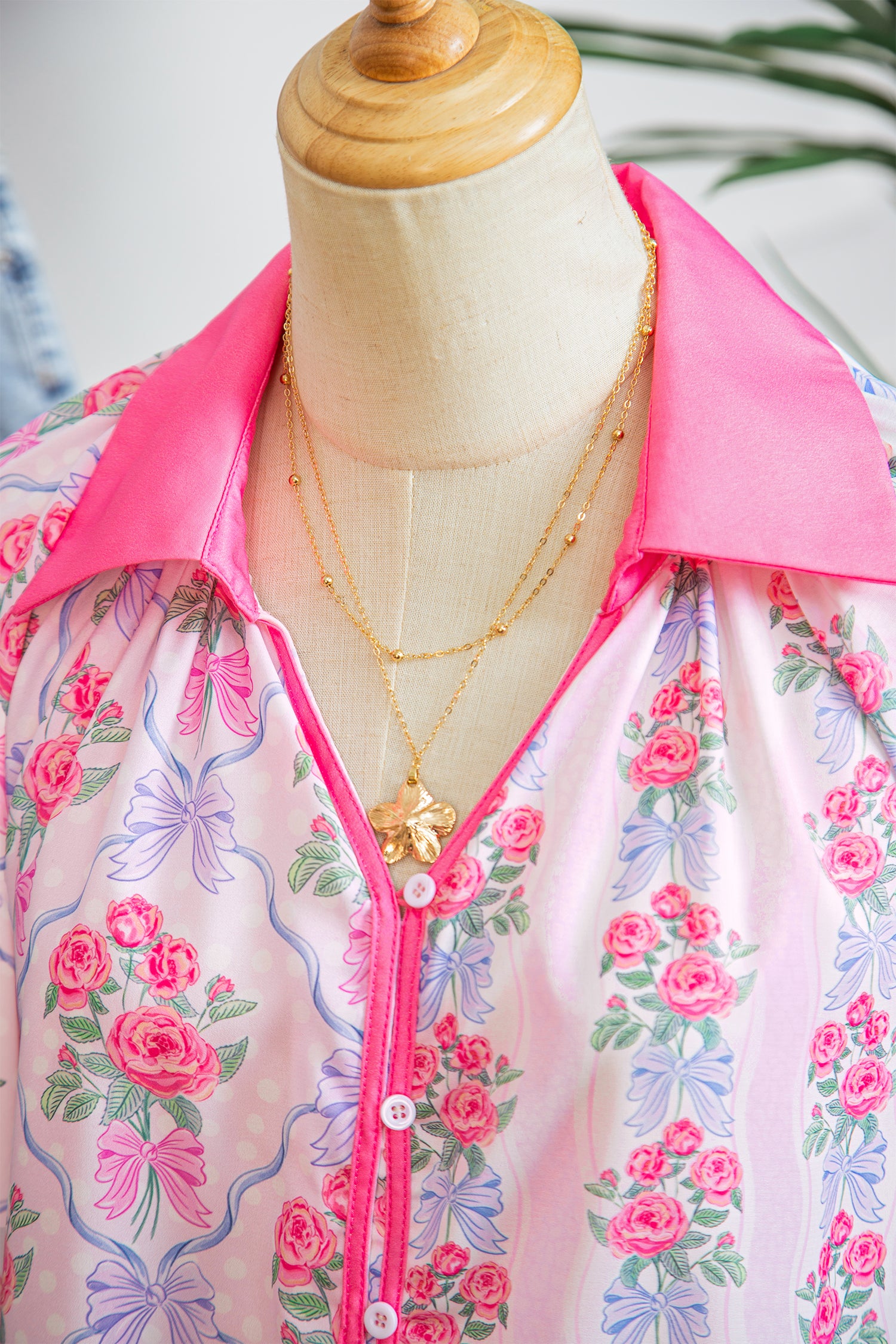 Purple Floral Collared Ruffled Half Sleeve Shirt-Tops/Blouses & Shirts-[Adult]-[Female]-2022 Online Blue Zone Planet
