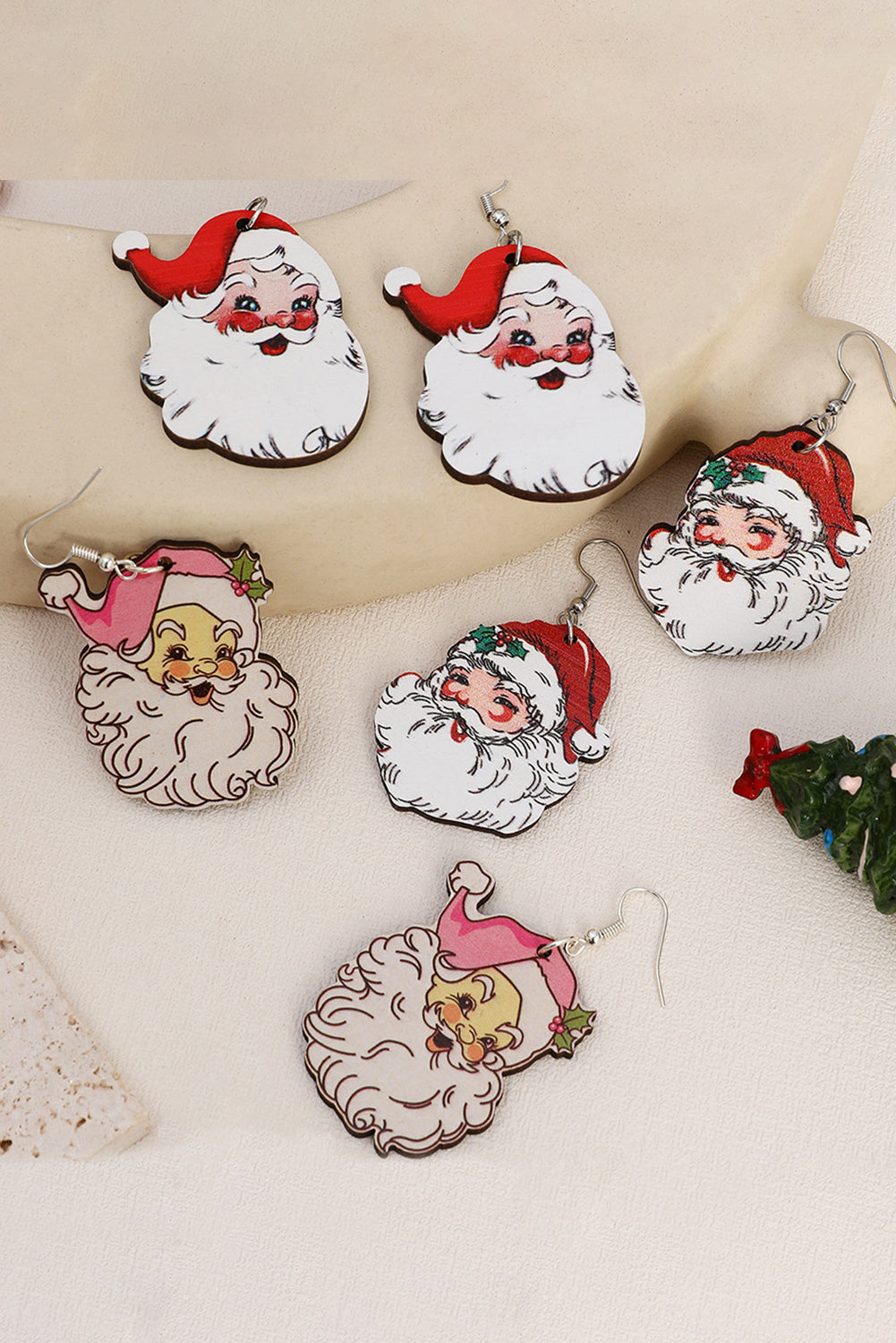 White 3 Pairs Christmas Santa Clause Pendant Hook Earrings-Accessories/Jewelry-[Adult]-[Female]-2022 Online Blue Zone Planet