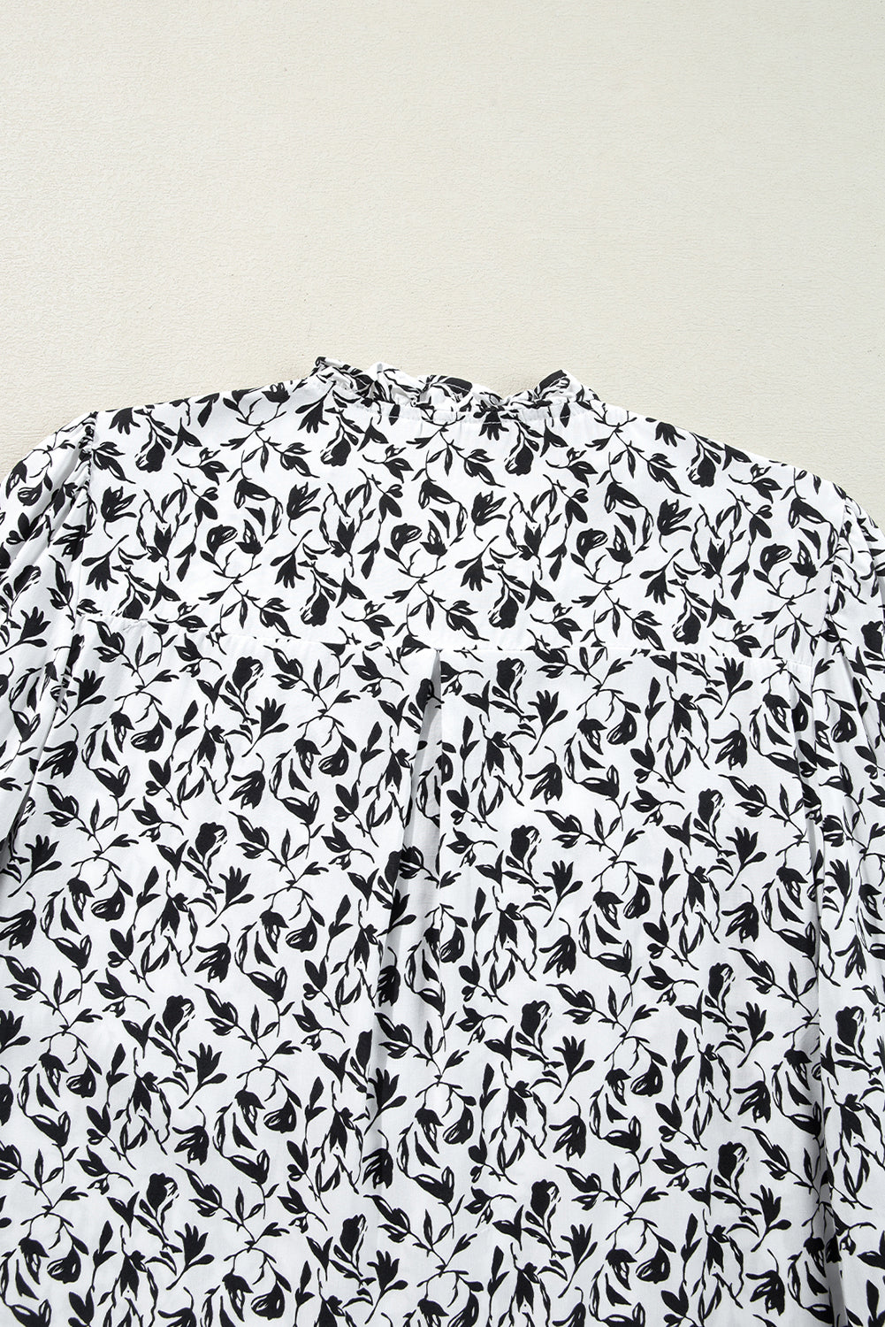 Black Printed Lace Detail Floral Puff Sleeve Fall Shirt-Tops/Blouses & Shirts-[Adult]-[Female]-2022 Online Blue Zone Planet