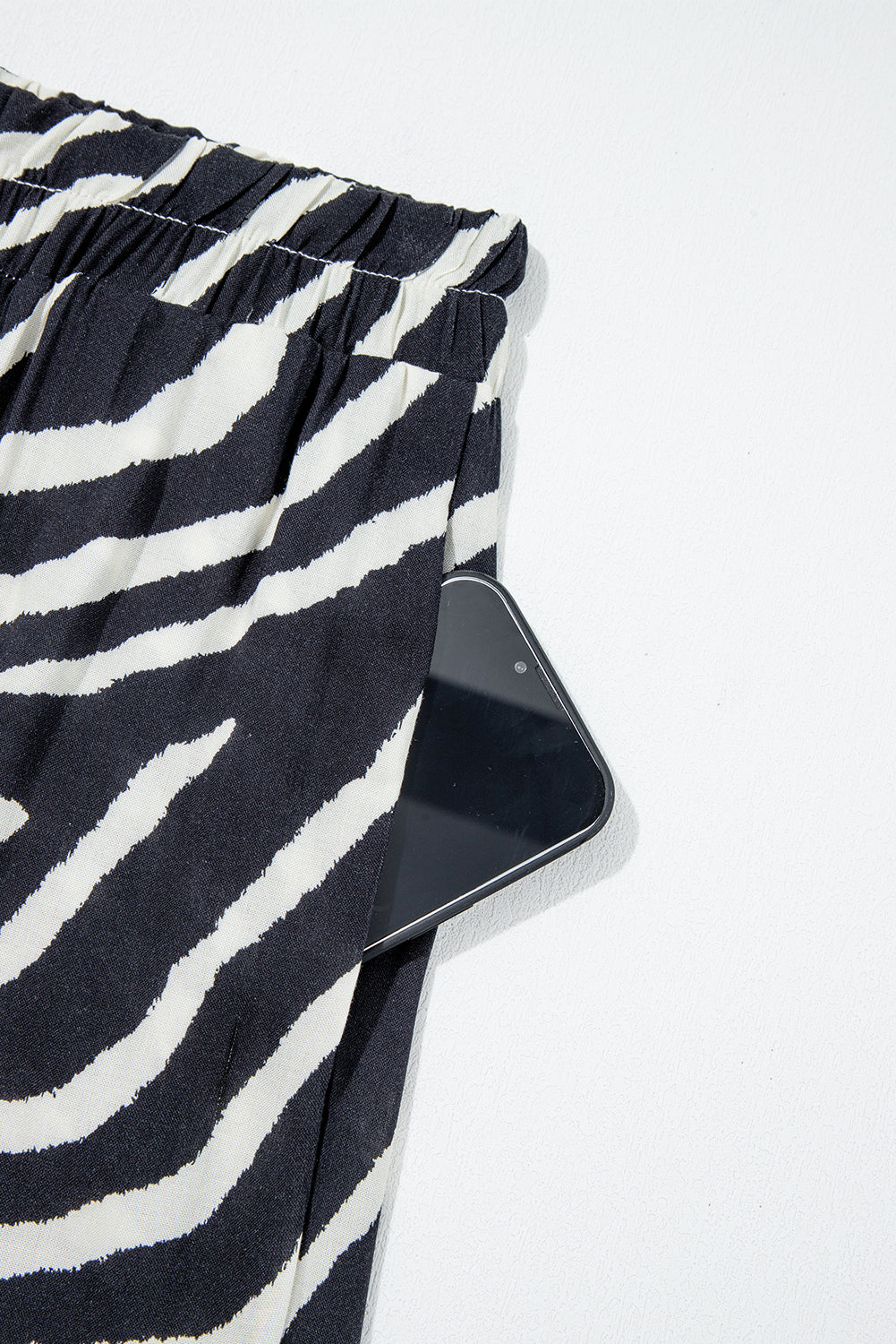 Black Zebra Striped Summer Wide Leg Pants-Bottoms/Pants & Culotte-[Adult]-[Female]-2022 Online Blue Zone Planet