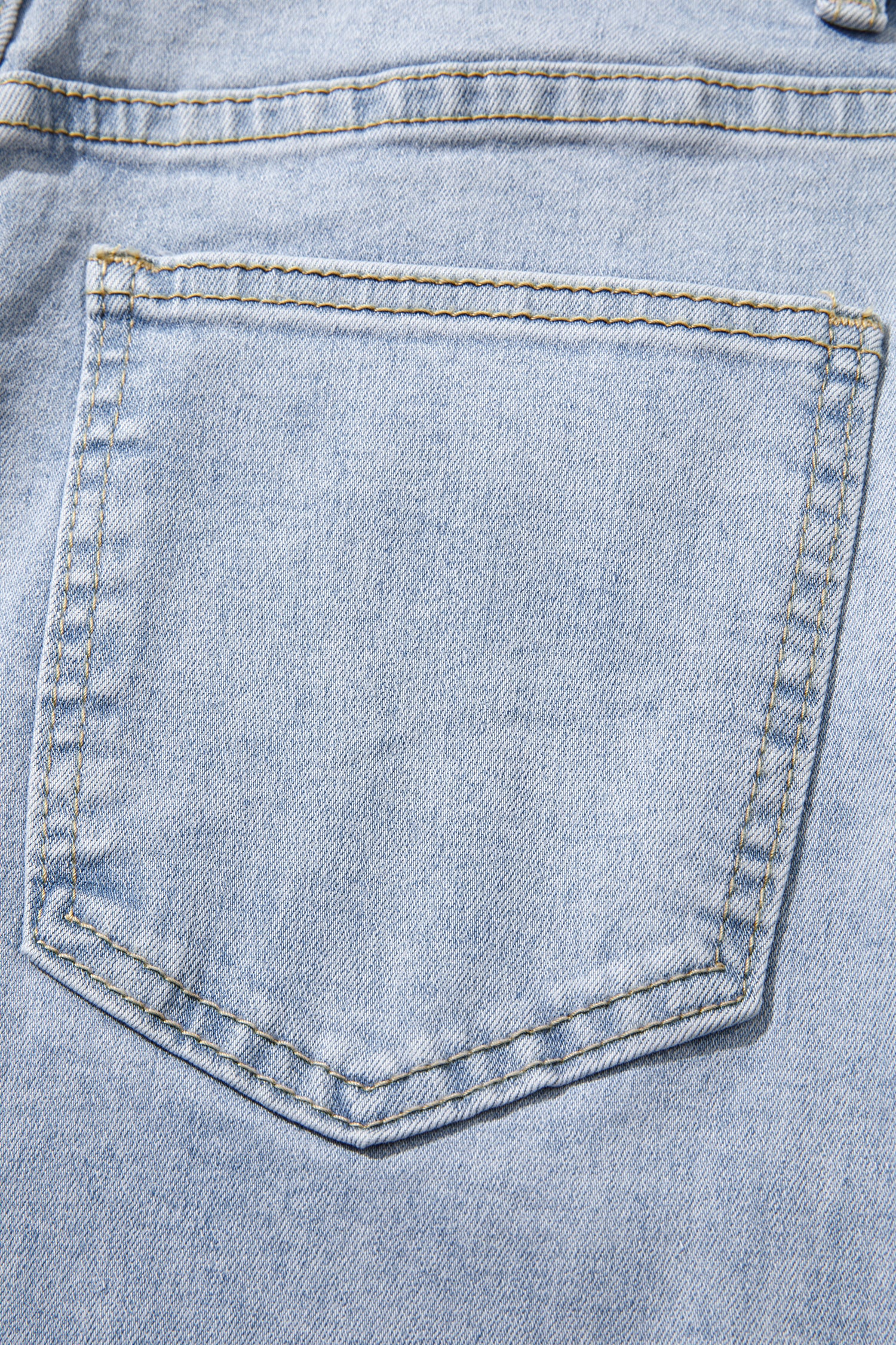 Beau Blue Lace Trim Casual Full-Length Regular Fit Jeans-Bottoms/Jeans-[Adult]-[Female]-2022 Online Blue Zone Planet