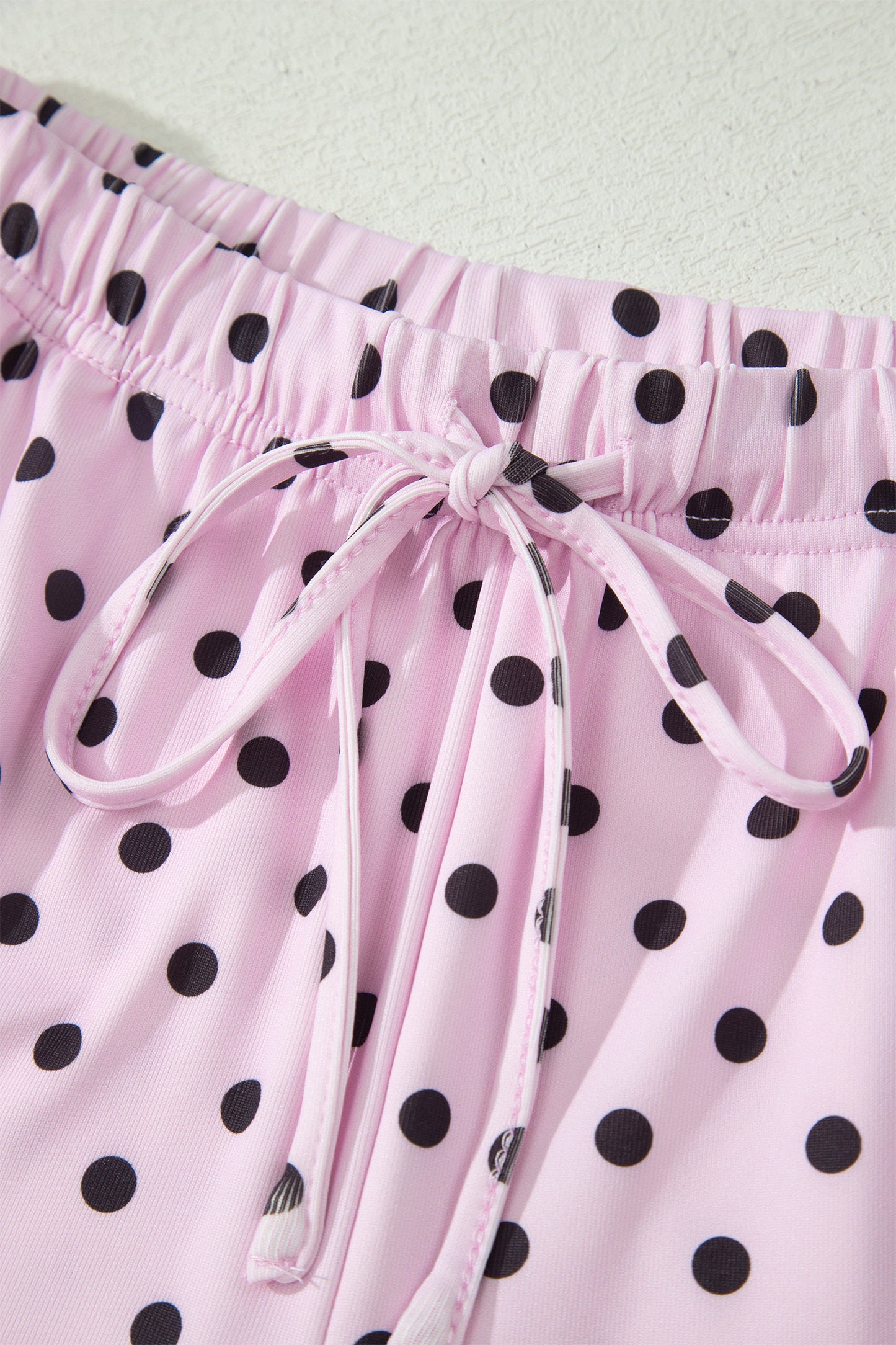 Brown Polka Dot Halter Tank Drawstring Elastic Waist Short Set-Two Piece Sets/Short Sets-[Adult]-[Female]-2022 Online Blue Zone Planet