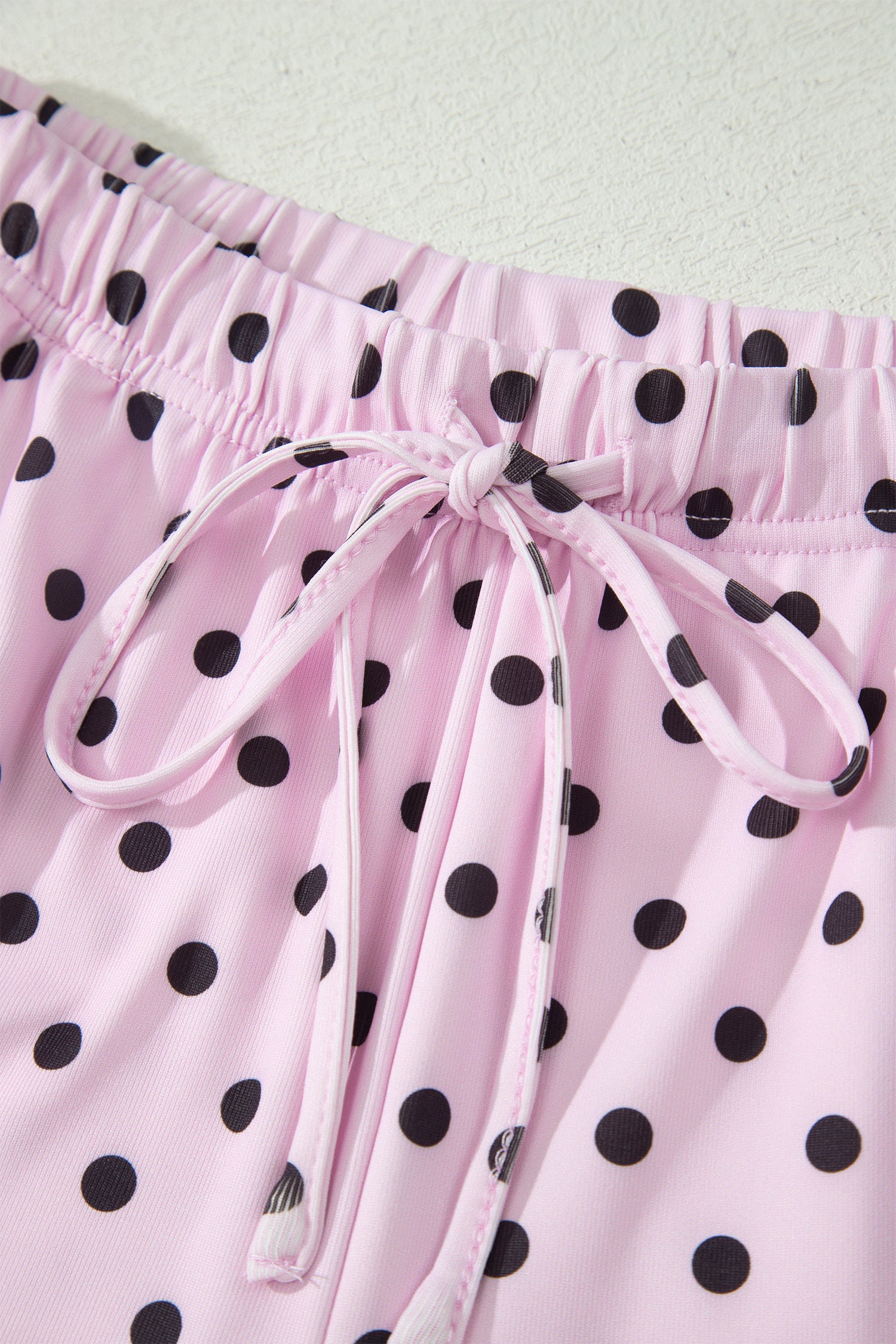 Brown Polka Dot Halter Tank Drawstring Elastic Waist Short Set-Two Piece Sets/Short Sets-[Adult]-[Female]-2022 Online Blue Zone Planet