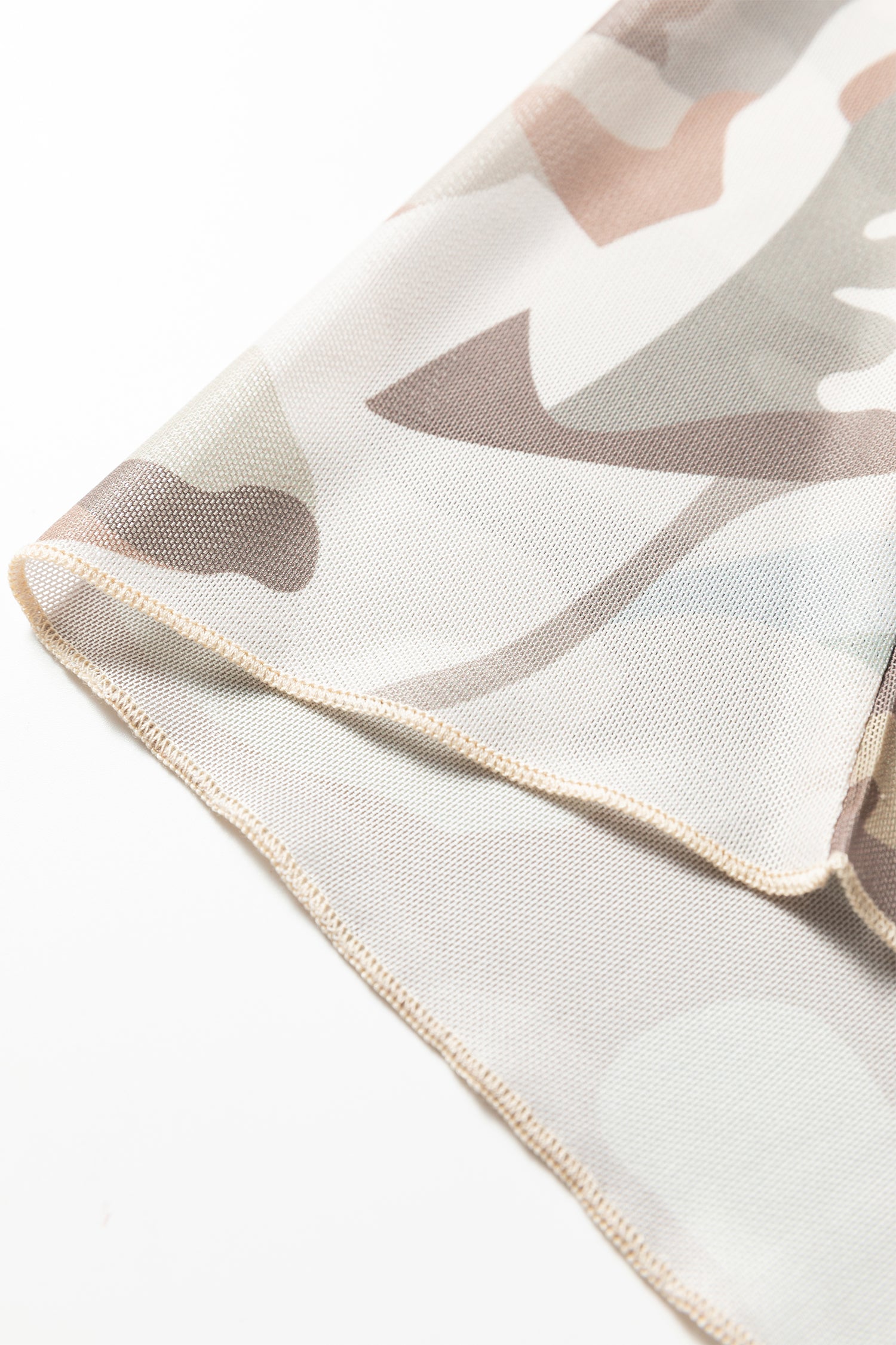 Green Plus Size Western Camo Print Mesh Long Sleeve Top-Plus Size/Plus Size Tops/Plus Size Long Sleeve Tops-[Adult]-[Female]-2022 Online Blue Zone Planet