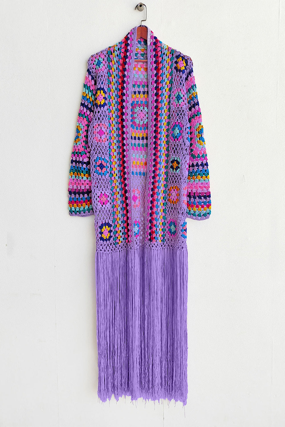 Fringe Tied Long Sleeve Cardigan-TOPS / DRESSES-[Adult]-[Female]-2022 Online Blue Zone Planet