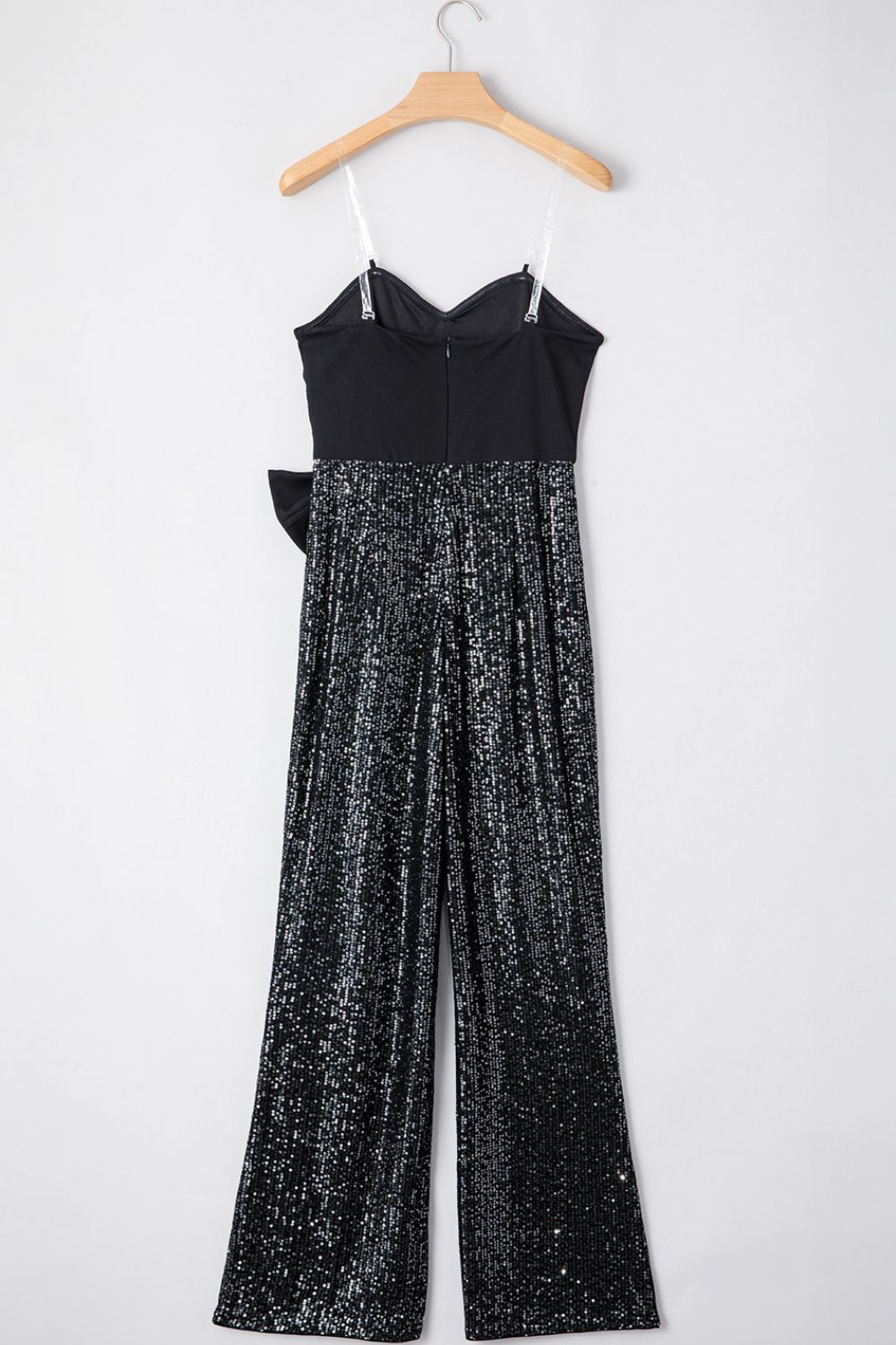 Blue Zone Planet | Bow Sequin Wide Leg Jumpsuit-TOPS / DRESSES-[Adult]-[Female]-2022 Online Blue Zone Planet