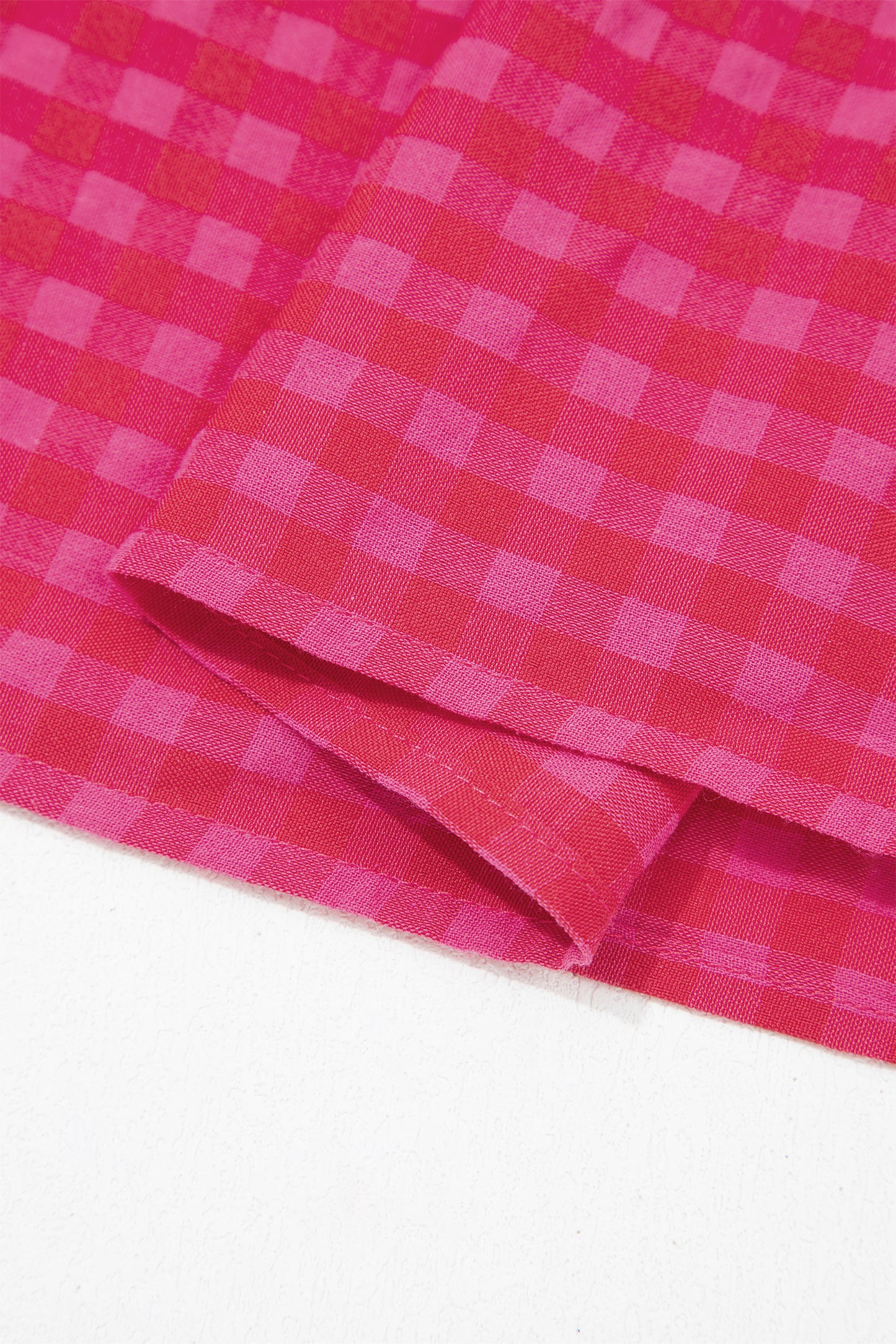 Red Plaid Square Neck Fit-and-flared Vacation Sundress-TOPS / DRESSES-[Adult]-[Female]-2022 Online Blue Zone Planet