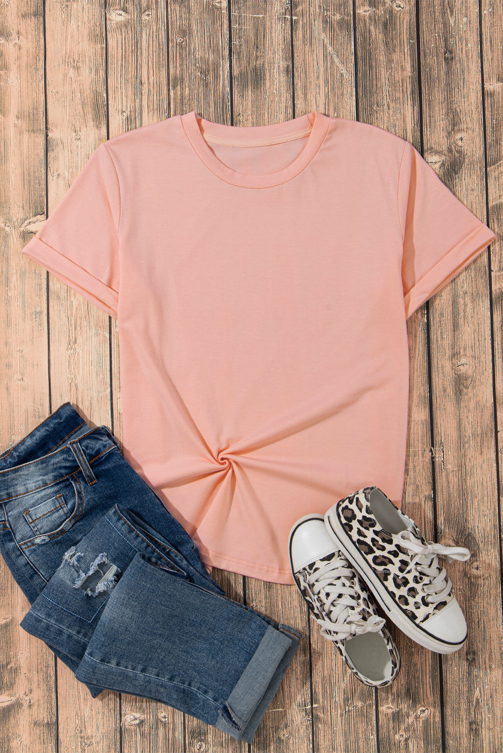 Bright Green Casual Plain Crew Neck Tee-Tops/Tops & Tees-[Adult]-[Female]-2022 Online Blue Zone Planet