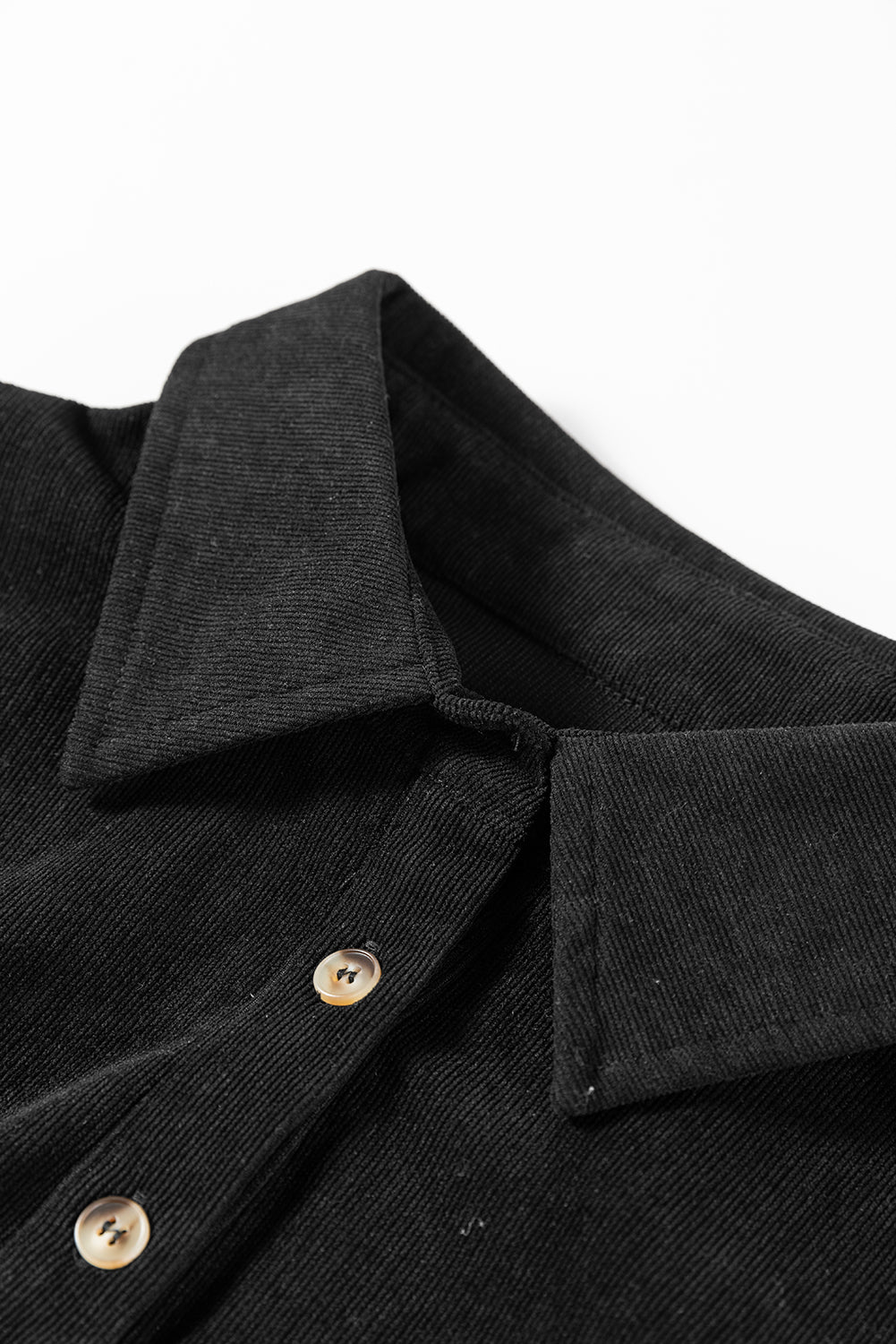 Vineyard Green Corduroy Half Button Collared Long Sleeve Mini Dress-Dresses/Mini Dresses-[Adult]-[Female]-2022 Online Blue Zone Planet